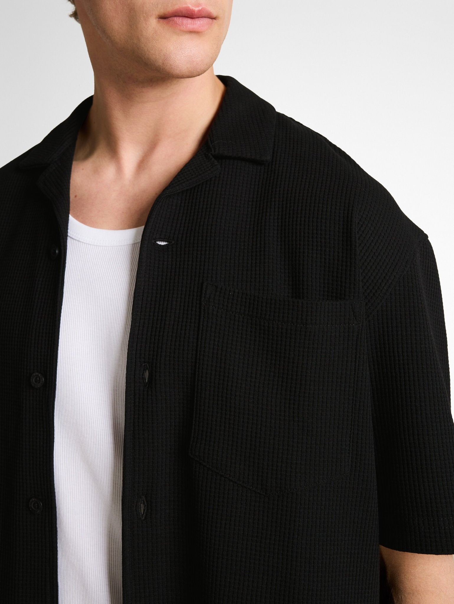 Tom Tailor denim Herren Hemden kurz Deep Black