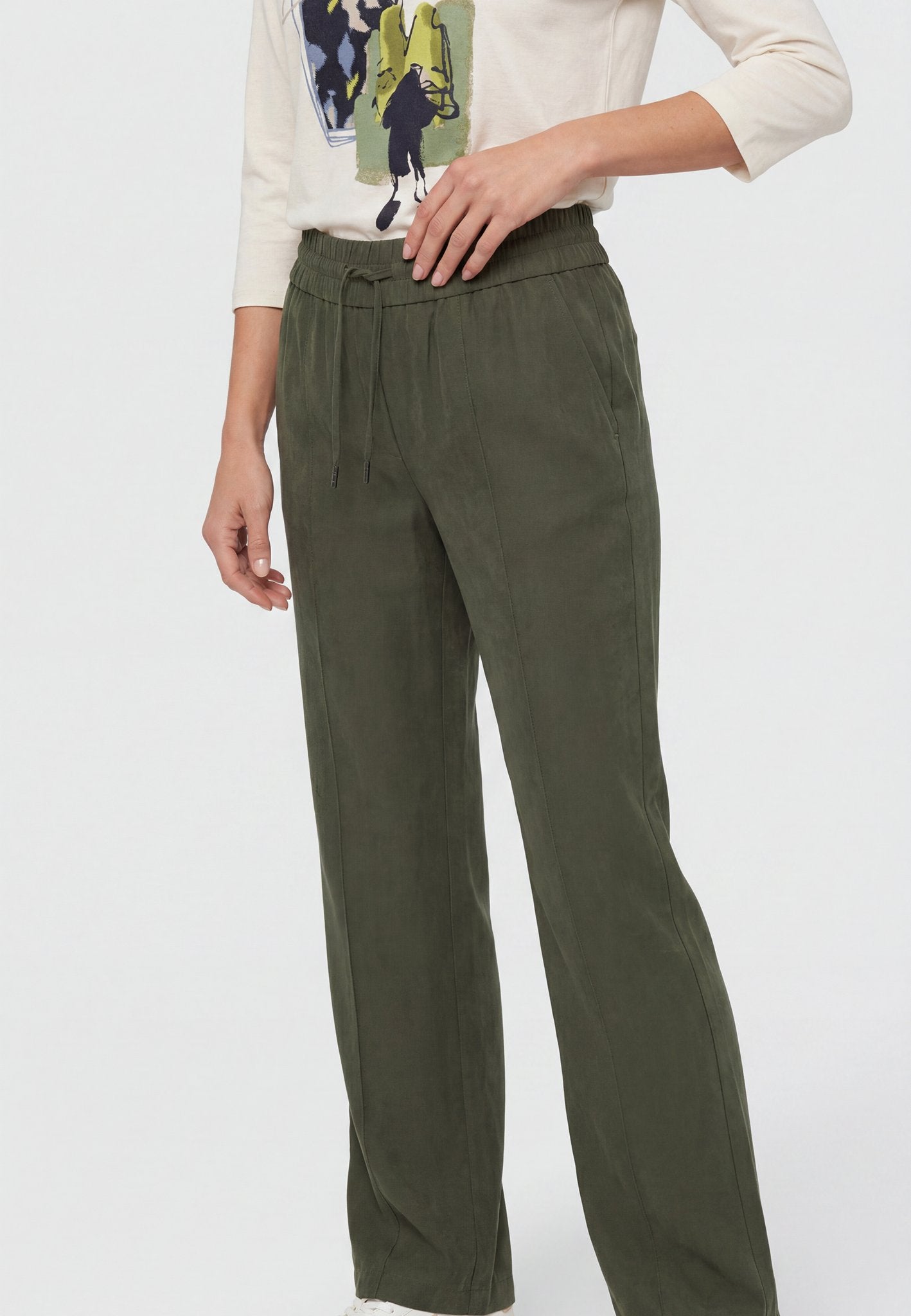 Olsen Damen Hosen  Olive Gre