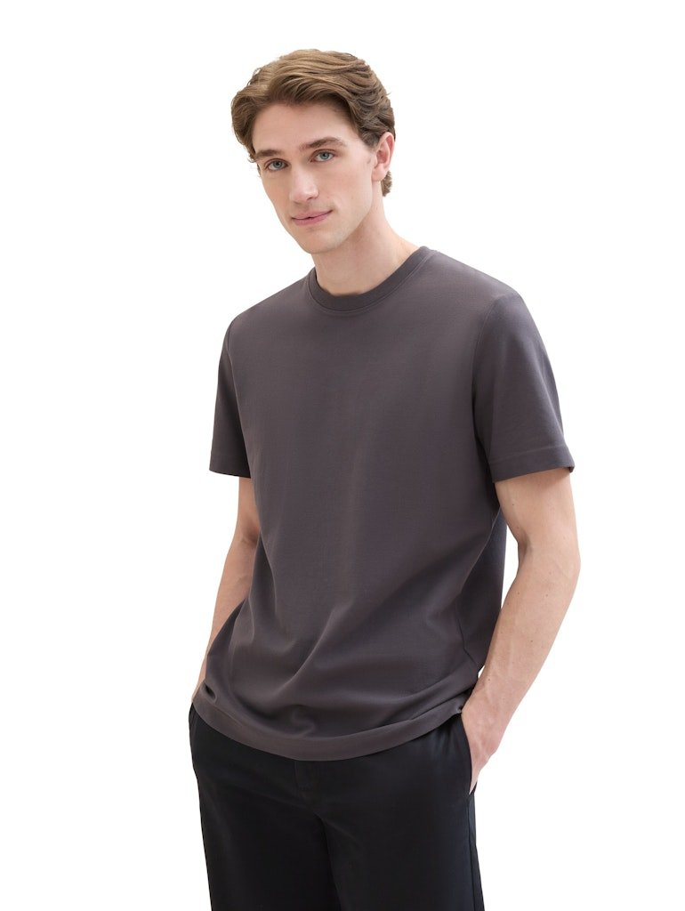 Tom Tailor Herren T-Shirts kurz Tarmac Grey