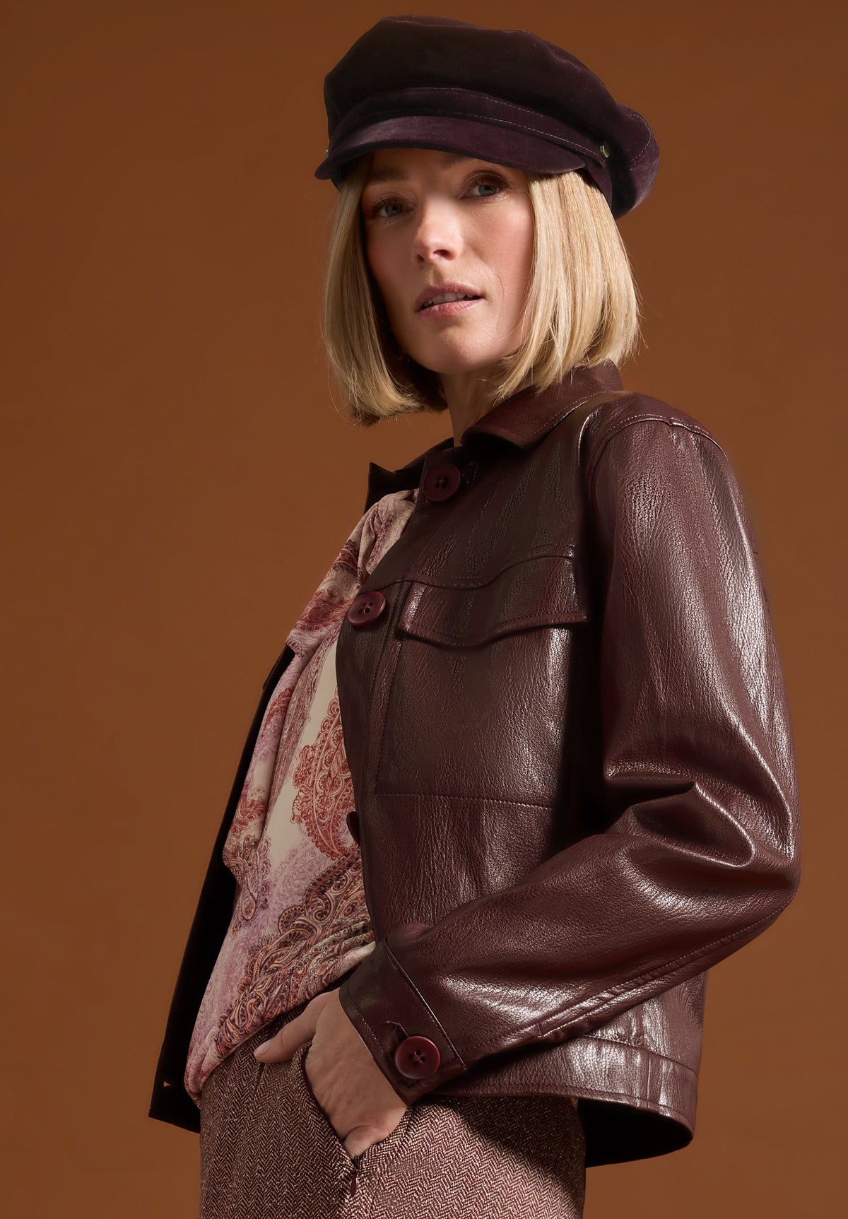 Bianca Damen Blazer Dark Barolo