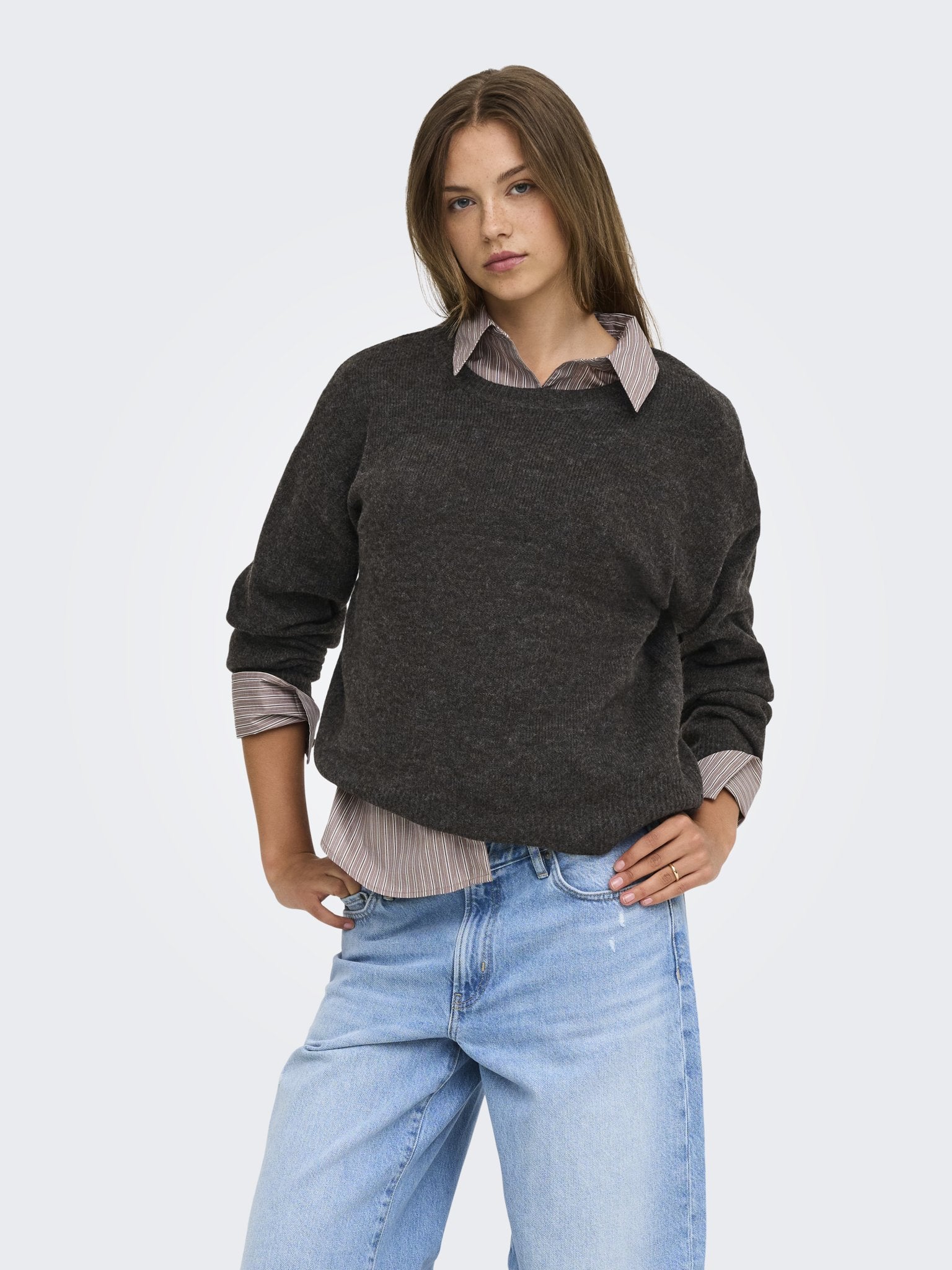 Only Damen Pullover Mole/Melange