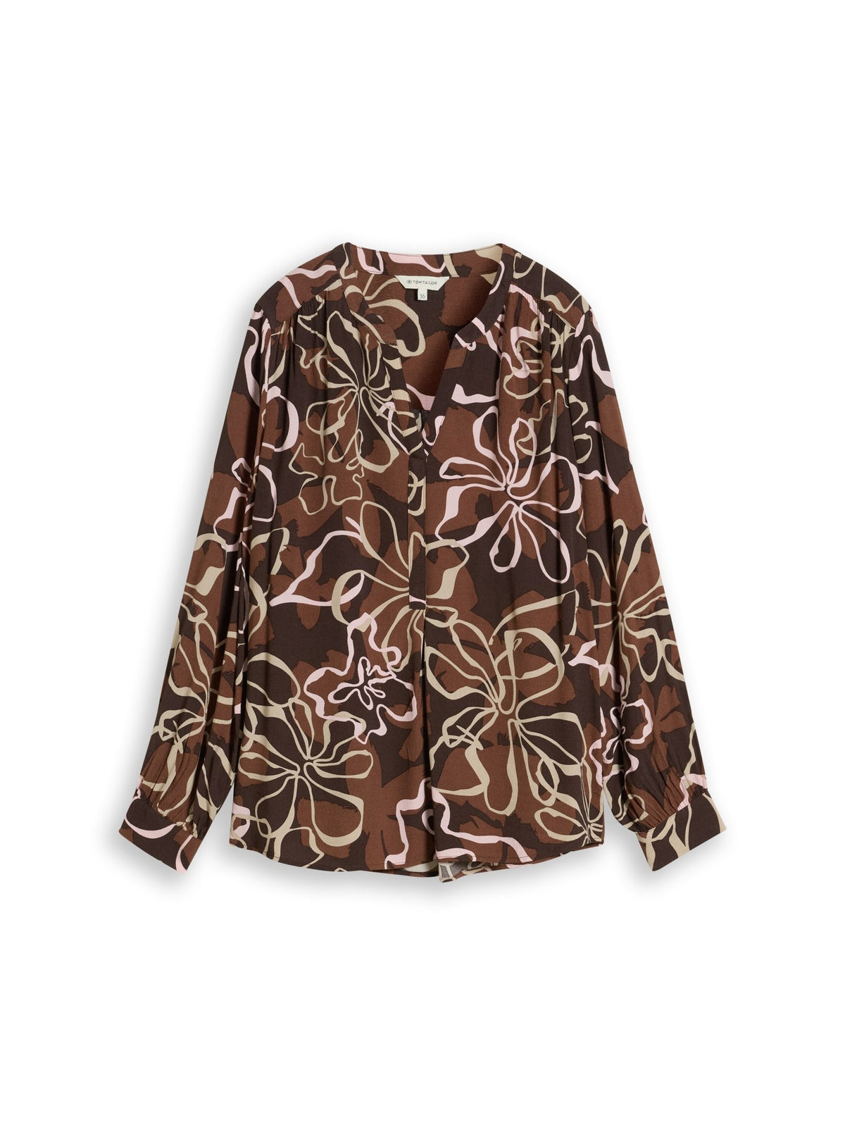Tom Tailor Damen Blusen kurz Brown Big Flowe