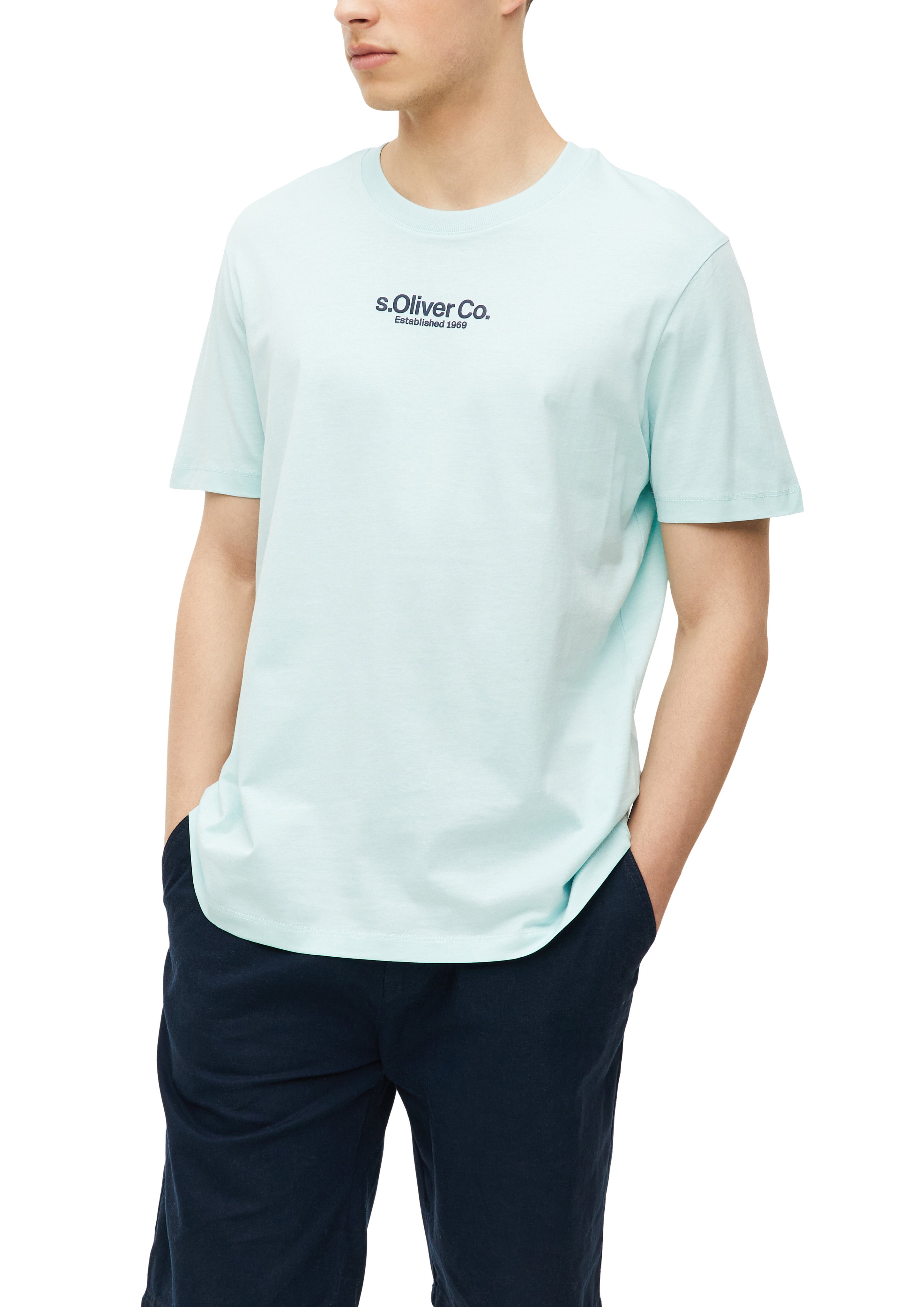 S. Oliver red Herren T-Shirts kurz Blue Green