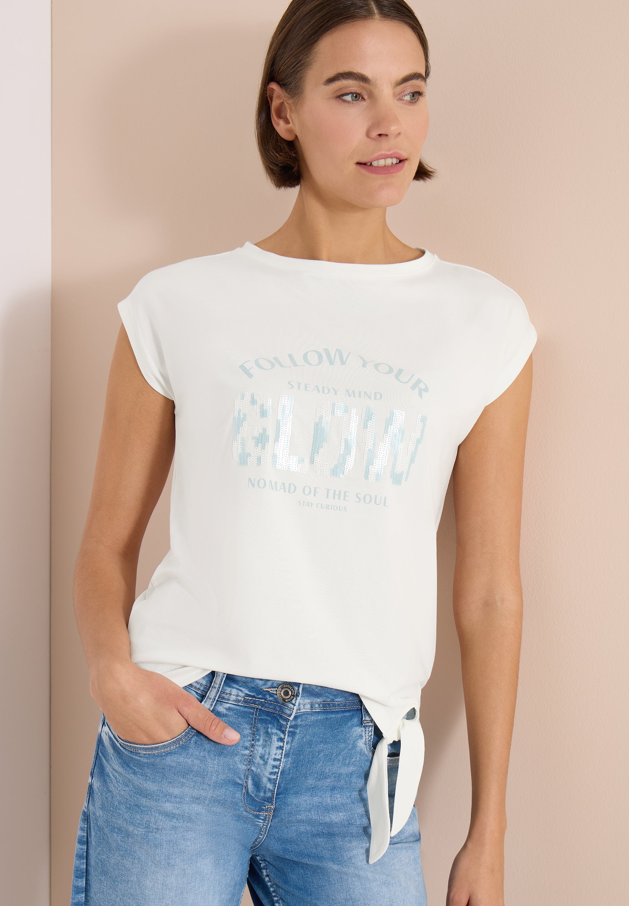 Cecil Damen T-Shirts Vanilla W