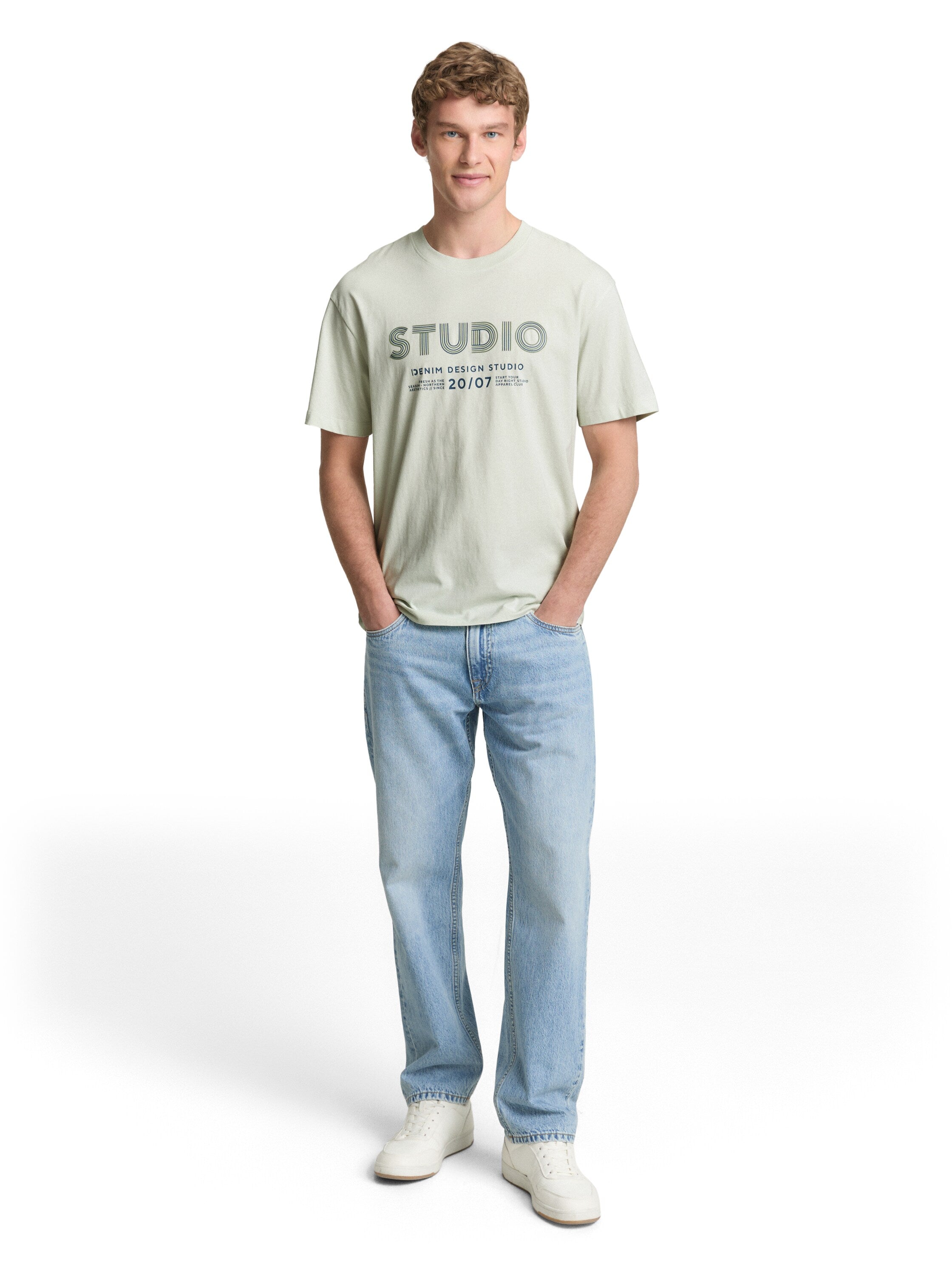 Tom Tailor denim Herren T-Shirts kurz Frozen Light Mi