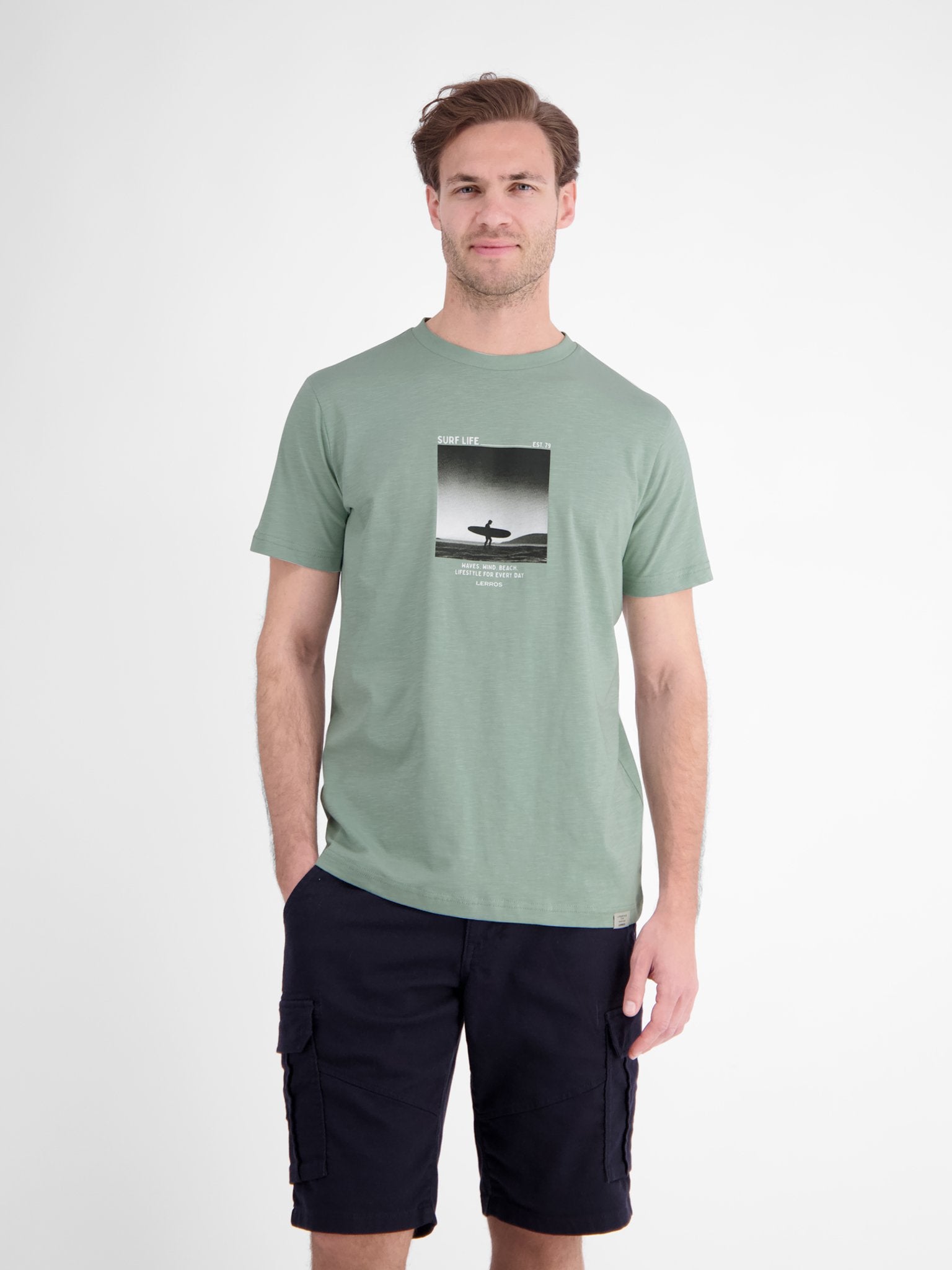 Lerros Herren T-Shirts kurz Bay Green