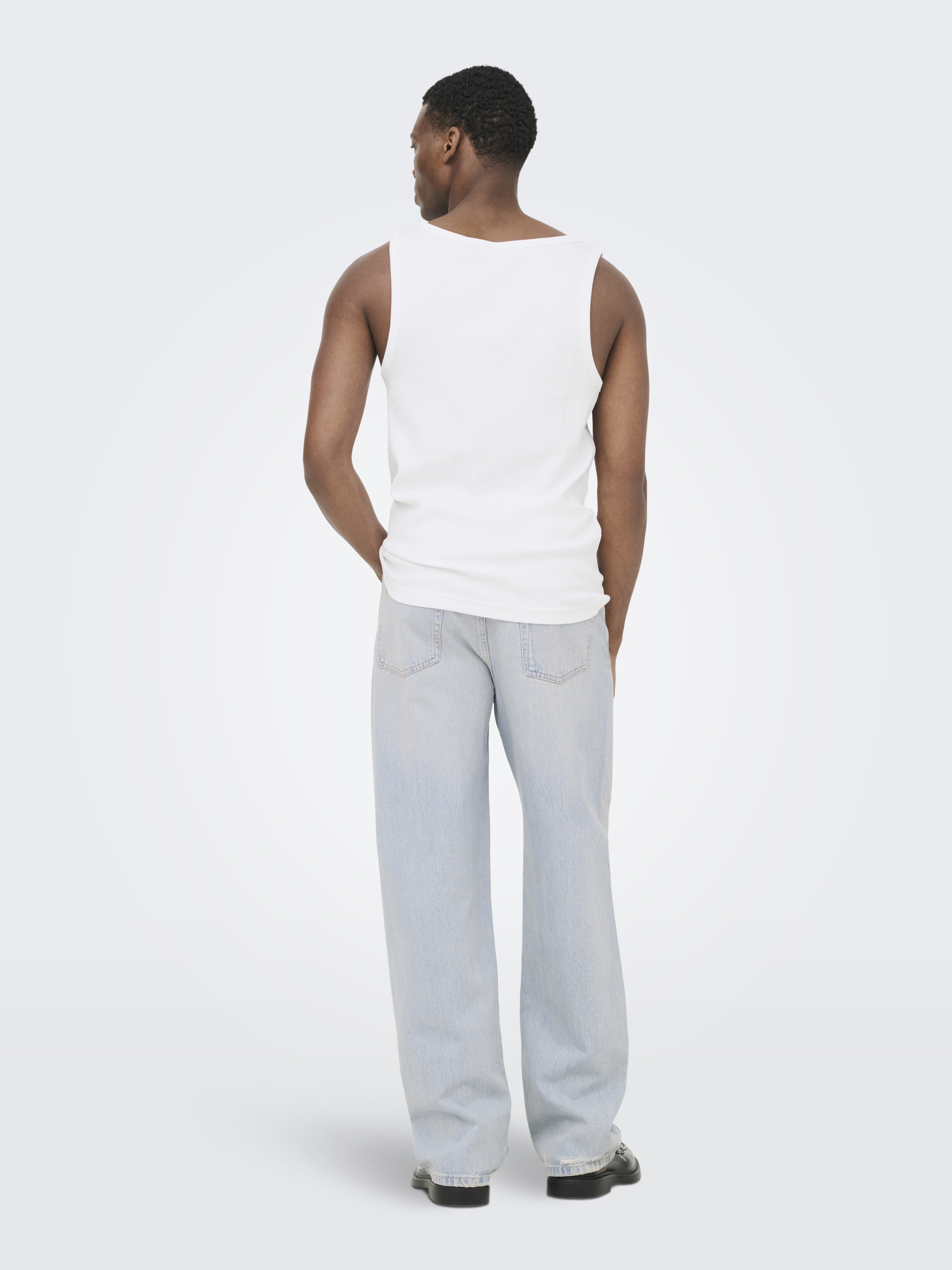 Only & Sons Herren T-Shirts kurz Bright White