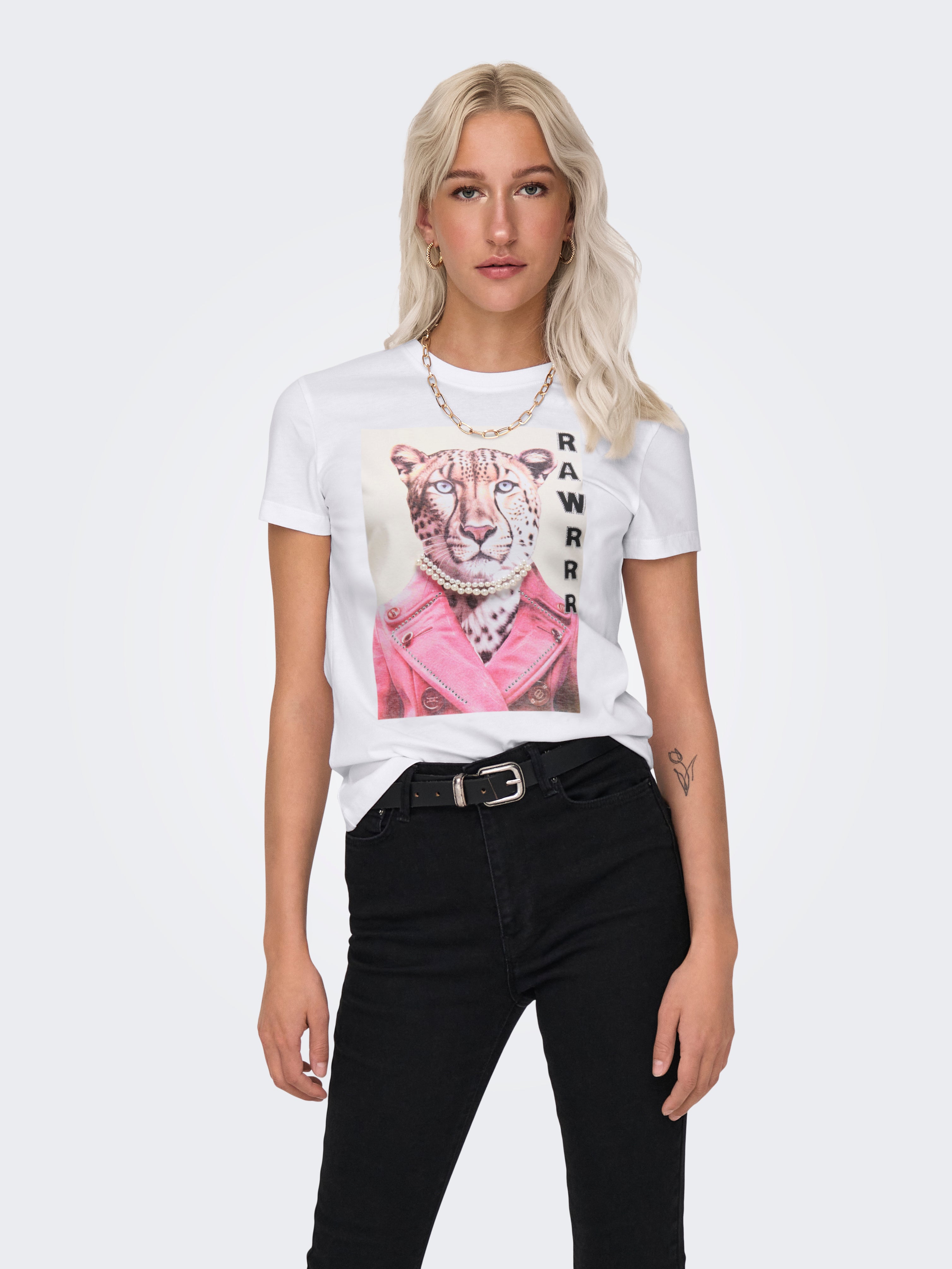 Only Damen T-Shirts Bright White/Ra
