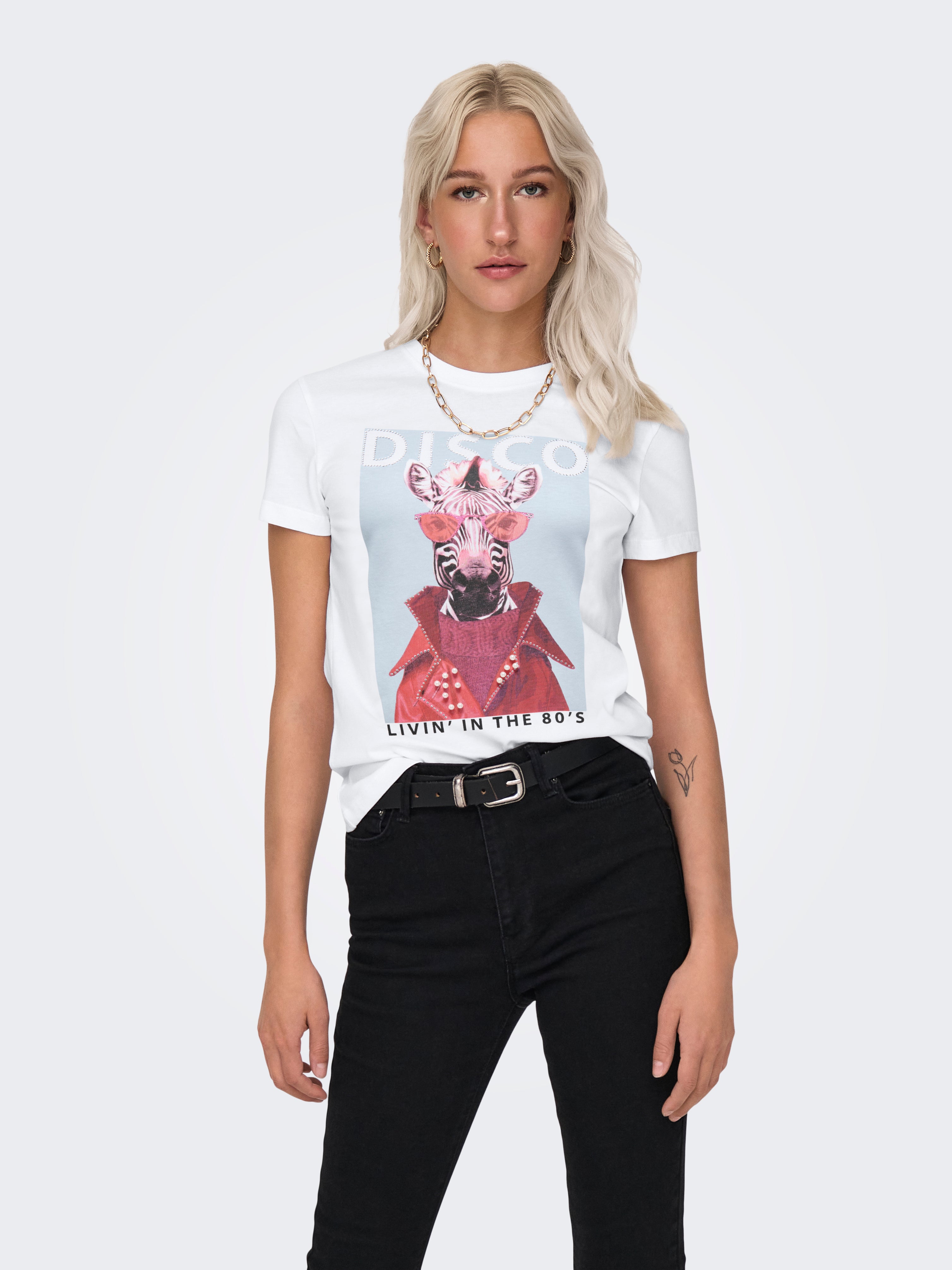Only Damen T-Shirts Bright White/Di