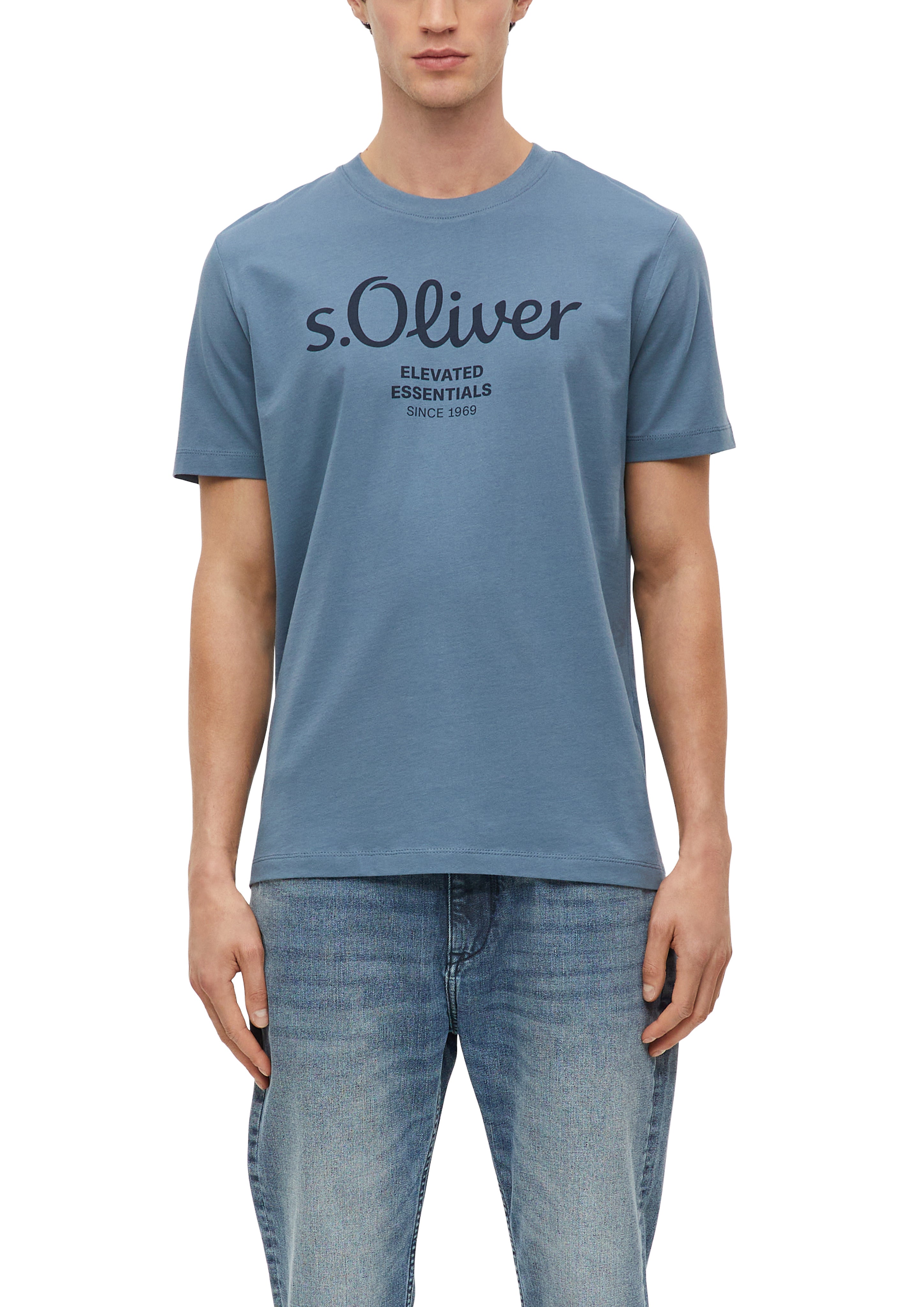 S. Oliver red Herren T-Shirts kurz Blue