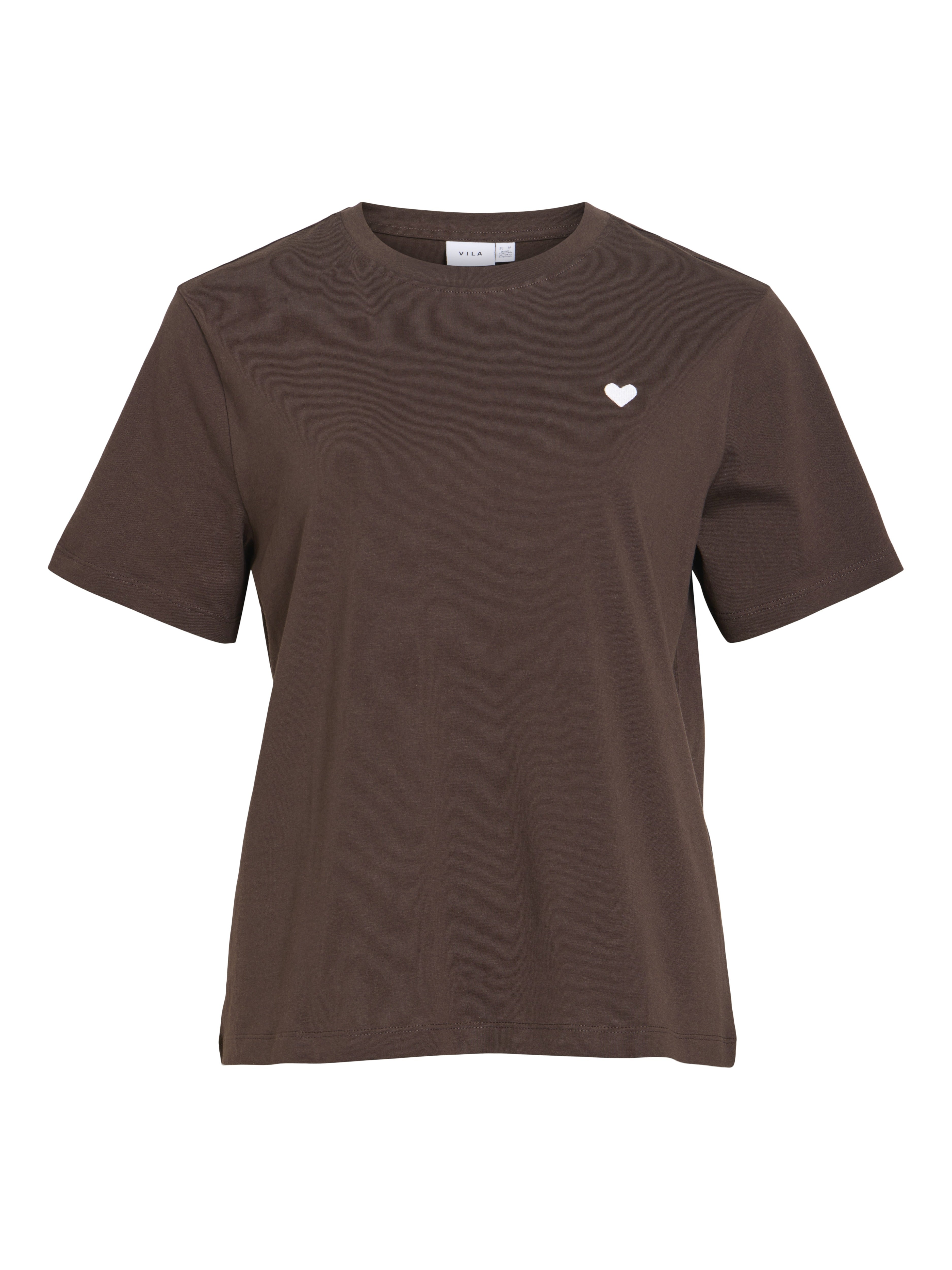 Vila Damen T-Shirts Coffee Bean/Sno