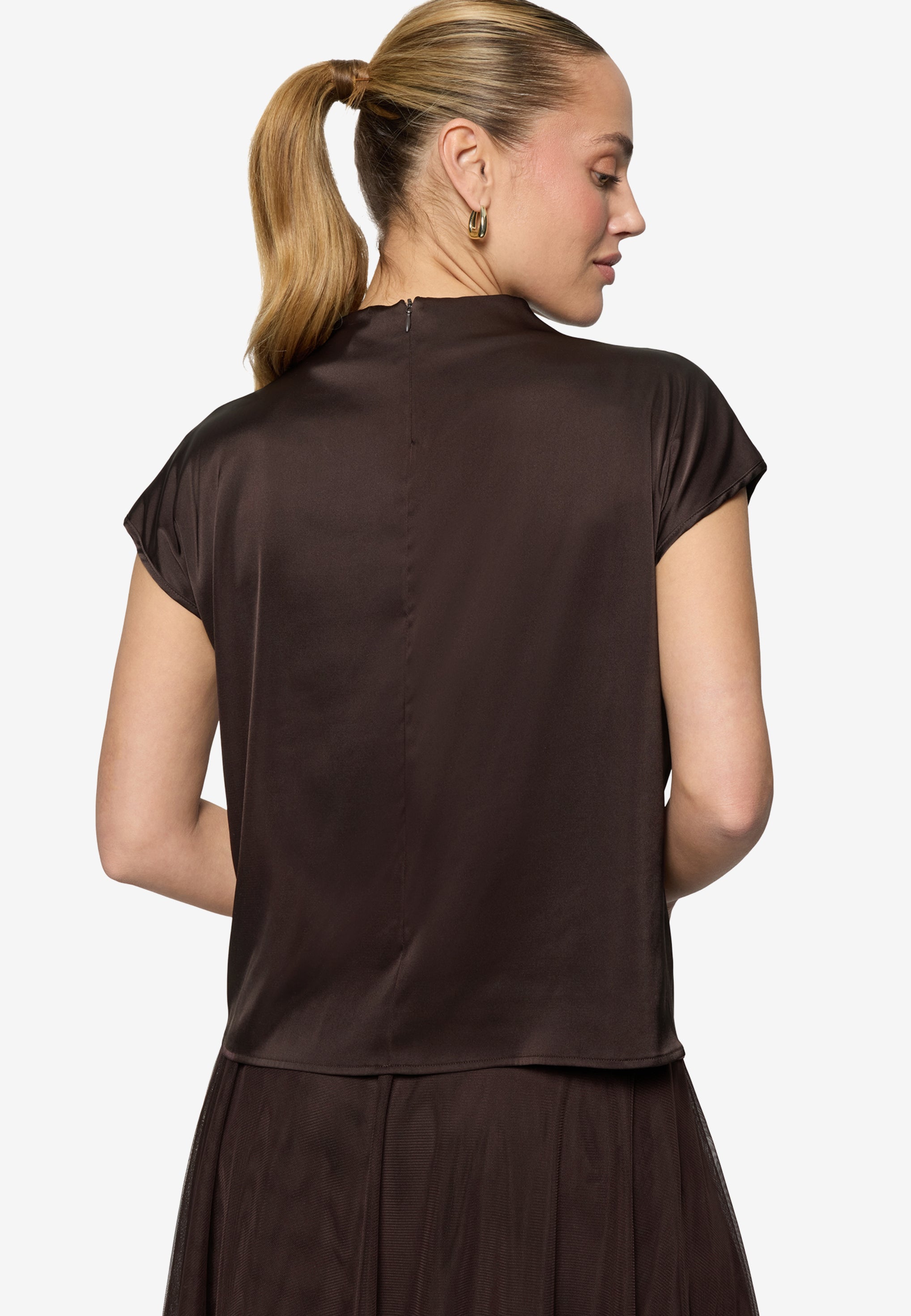 Zero Damen Blusen kurz Chocolate Plum