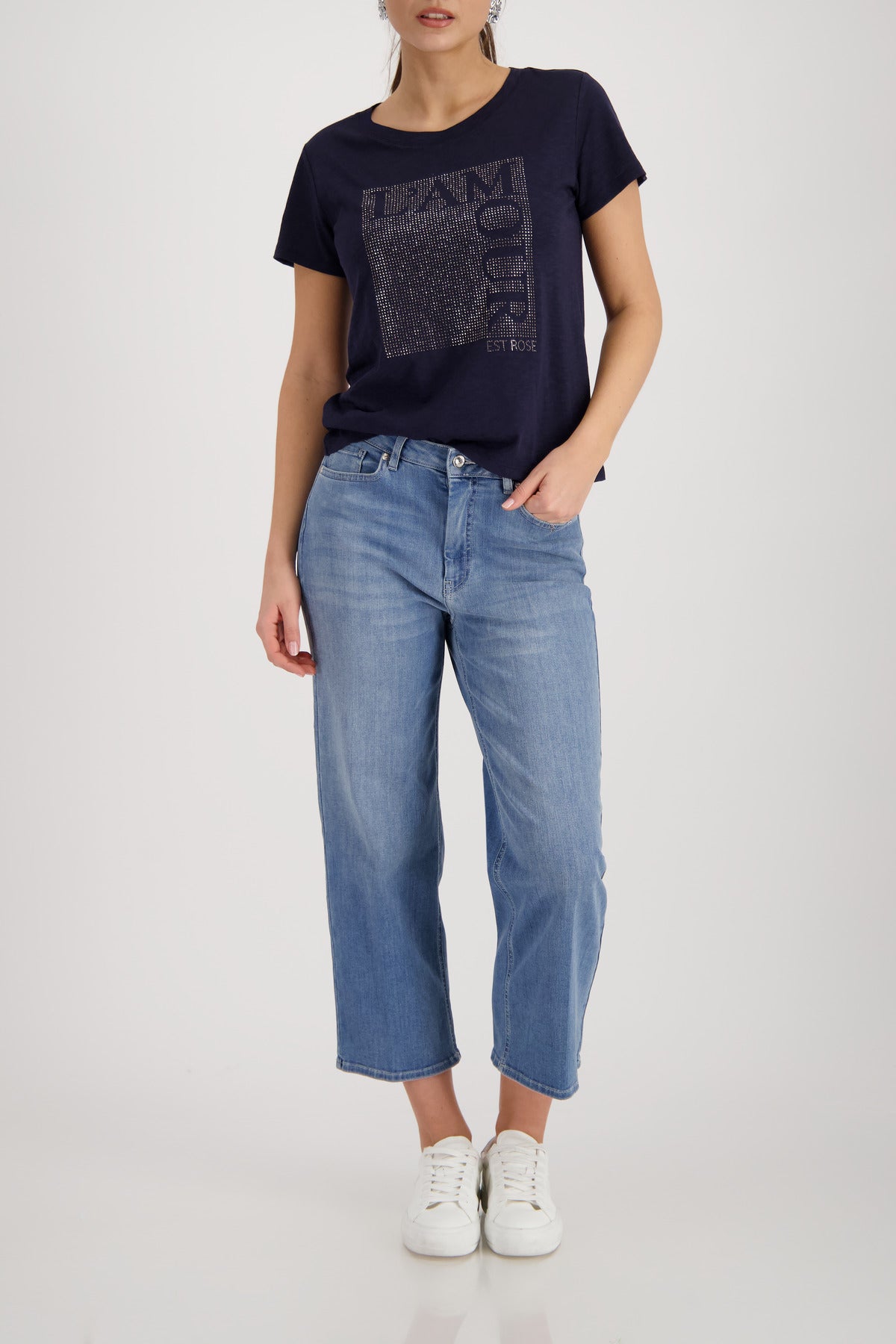 Monari Damen T-Shirts  Marine