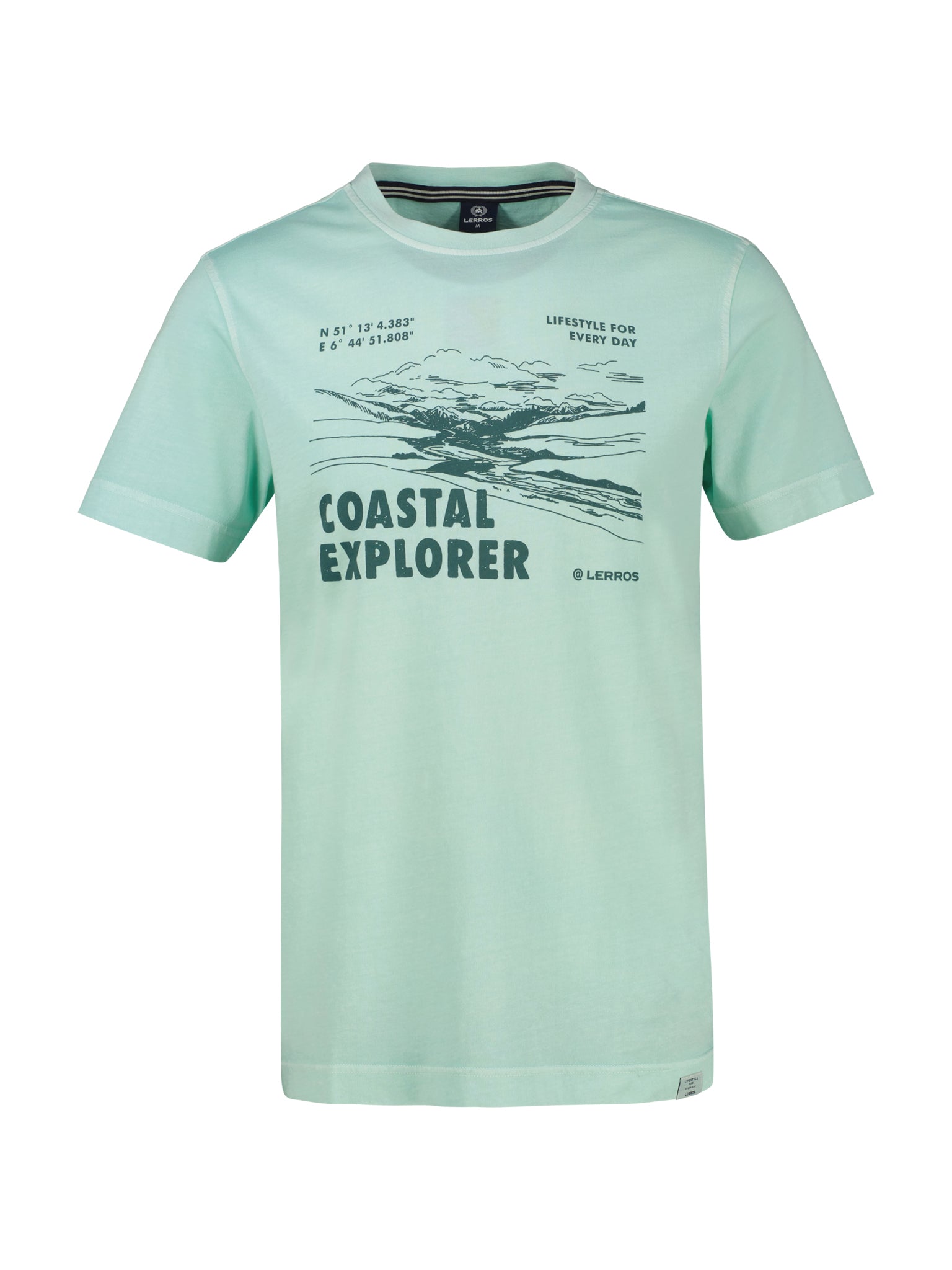 Lerros Herren T-Shirts kurz Mint Water