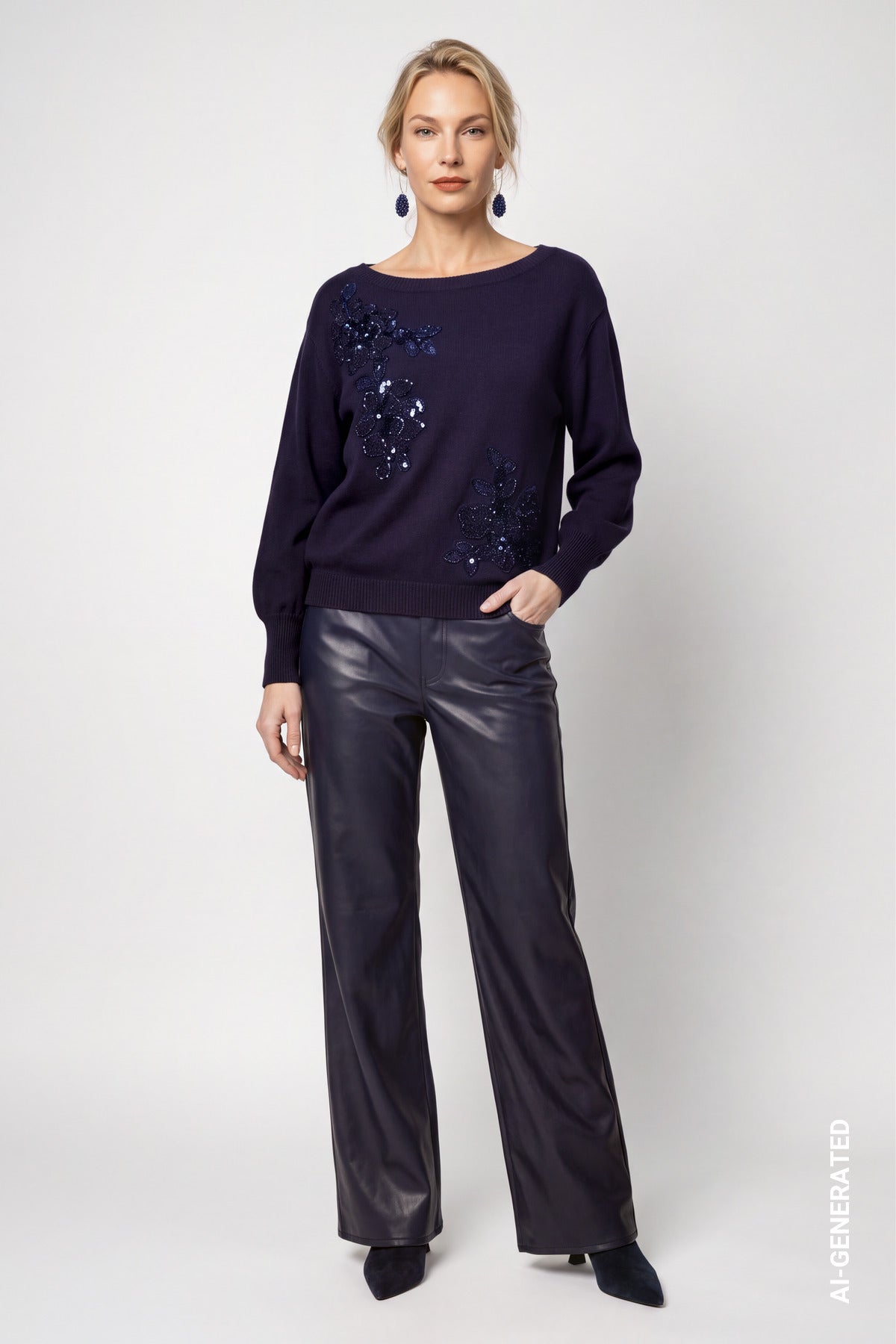Monari Damen Pullover  Dark Blue