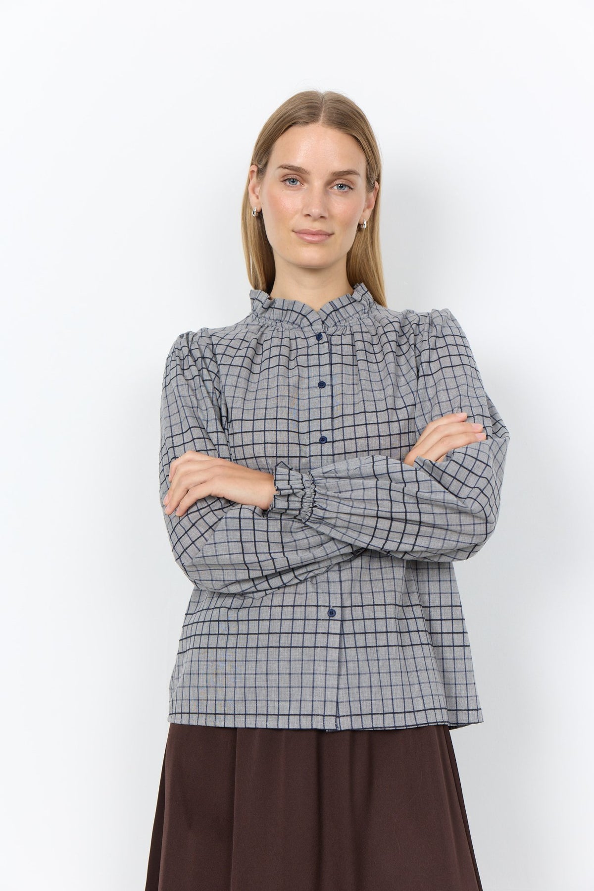 Soya Concept Damen T-Shirts Navy Peony Comb