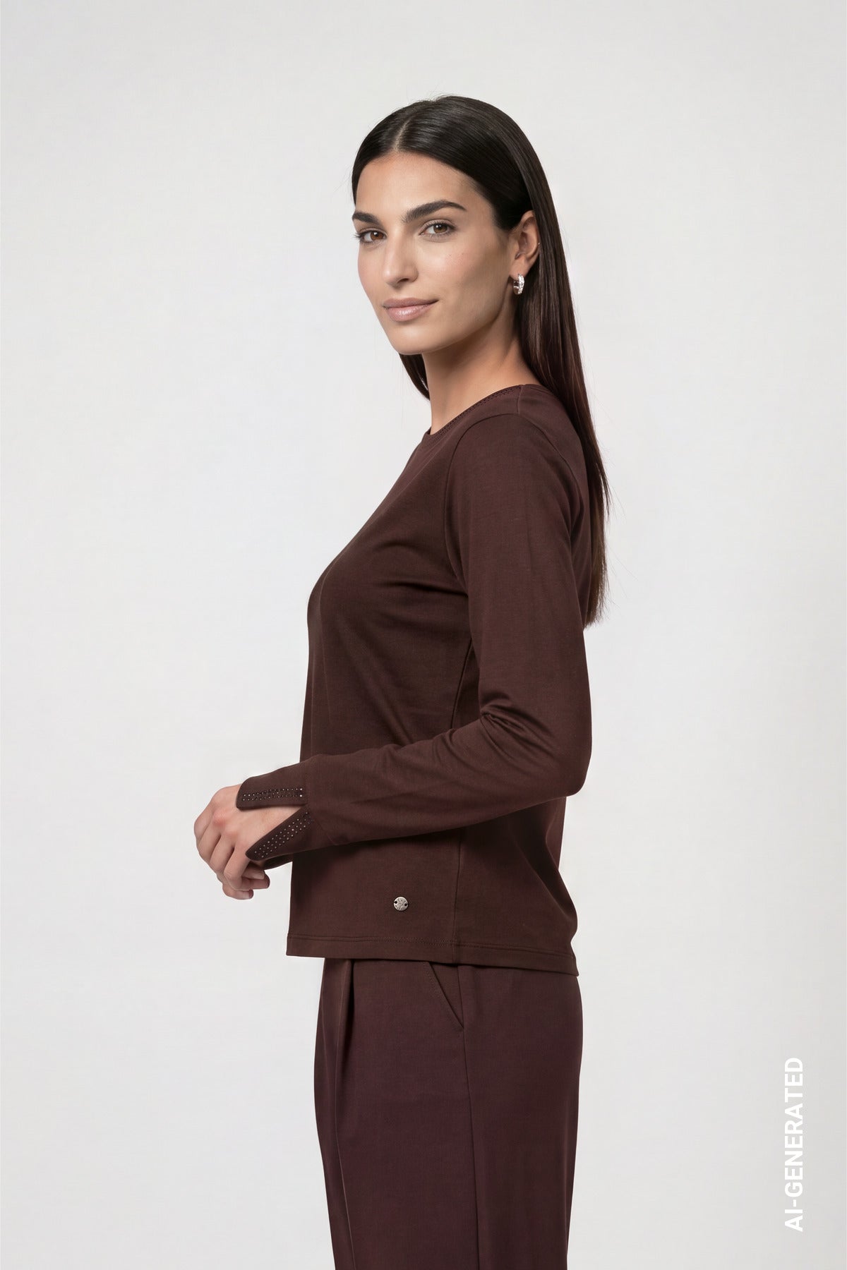 Monari Damen T-Shirts  Black Coffe