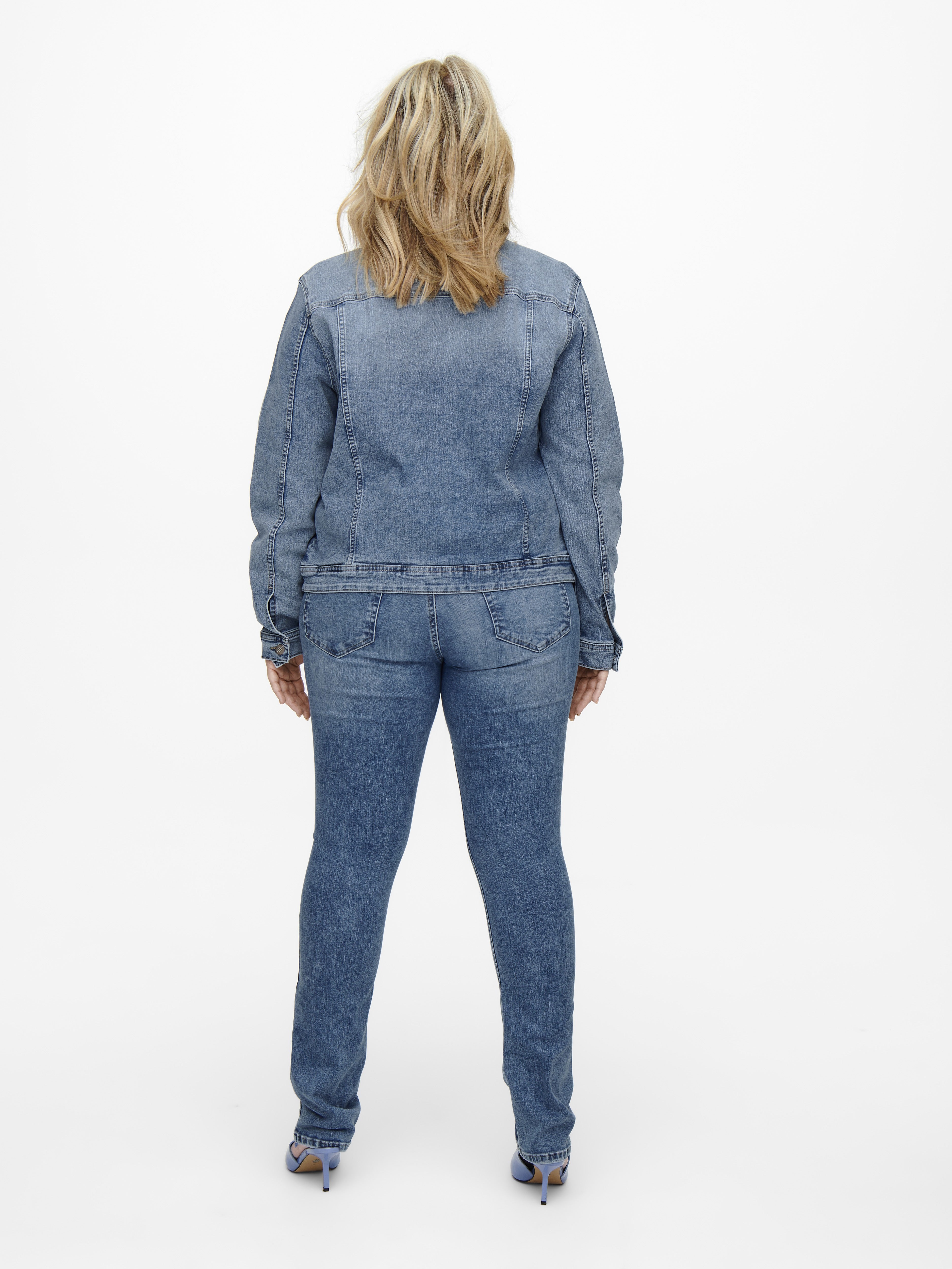 Only Carmakoma Damen Jacken Light Blue Deni