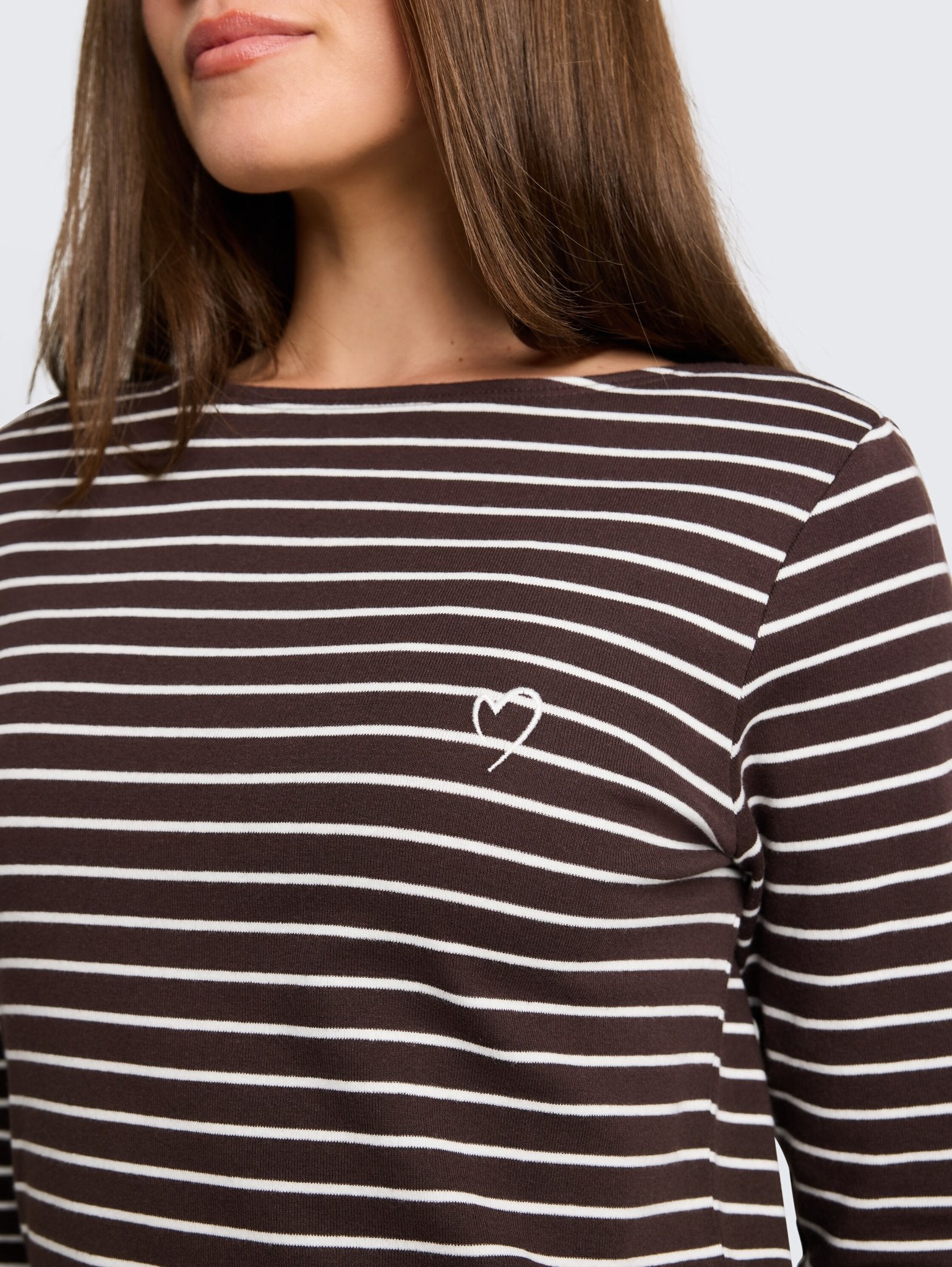 Tom Tailor Damen T-Shirts Brown White Str