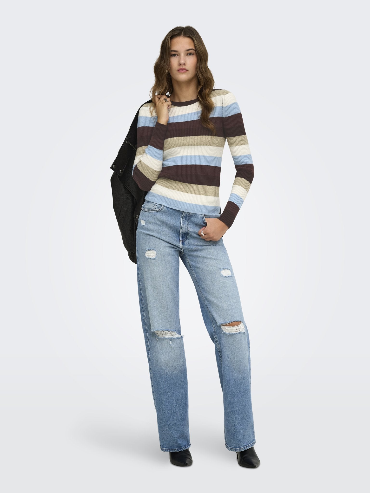 only Damen Pullover Coffee Bean/Hum