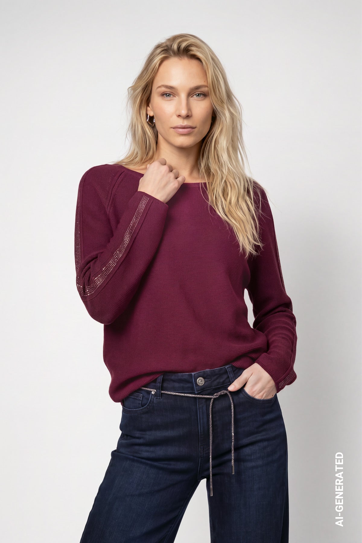 Monari Damen Pullover Dark Bordea