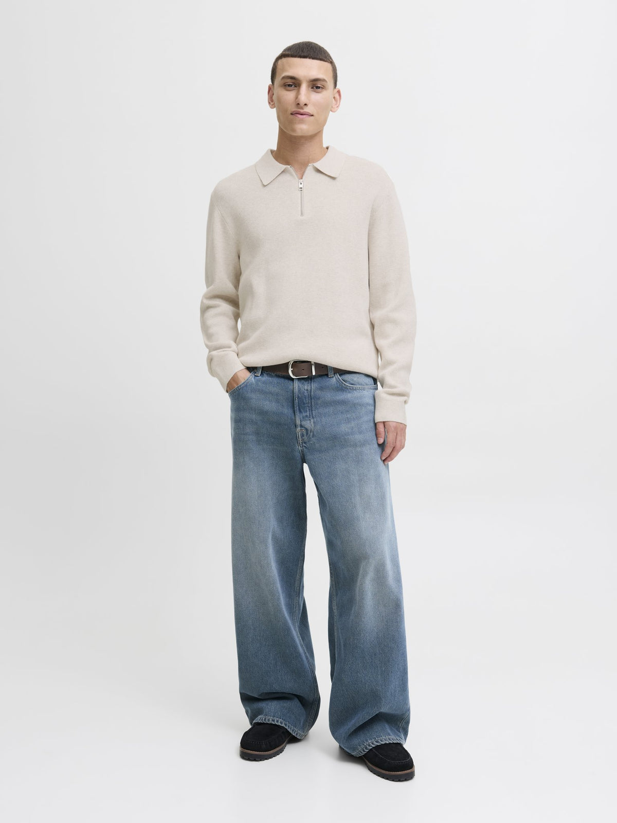 Jack & Jones Herren Pullover Cloud Dancer/Me