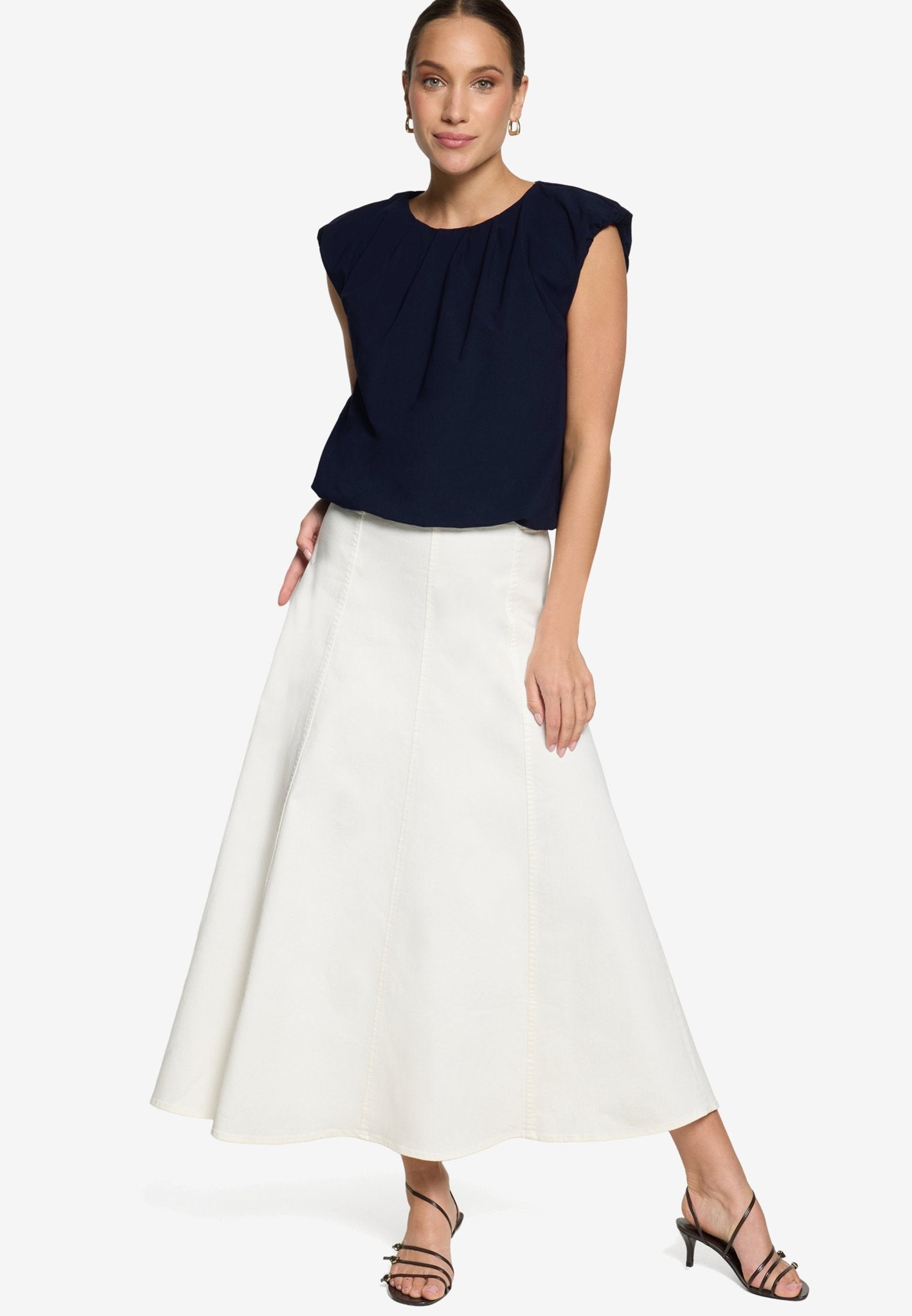 Zero Damen Rock Cream Denim