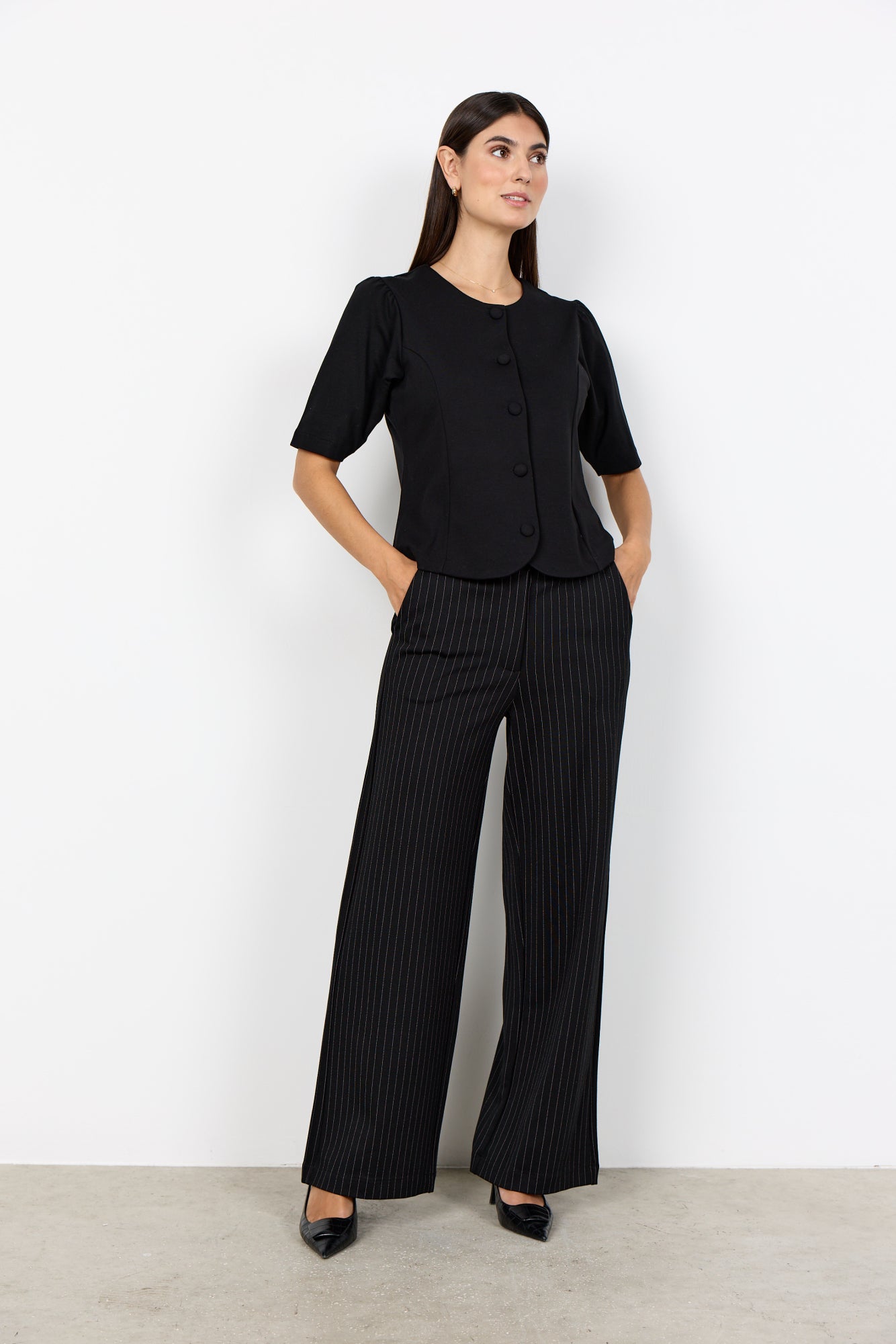 Soya Concept Damen Hosen Black Combi