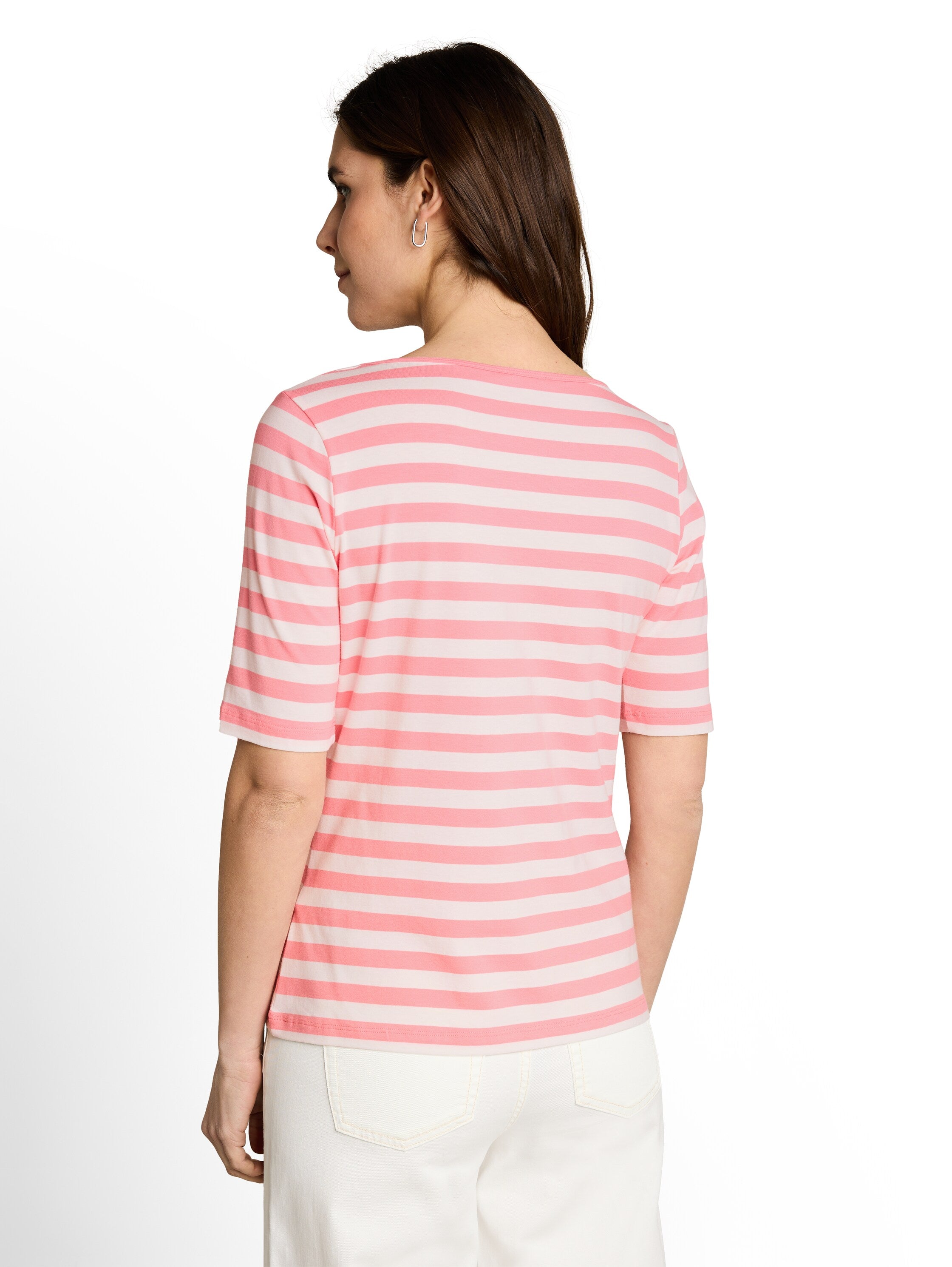 Tom Tailor Damen T-Shirts Pink White Stri
