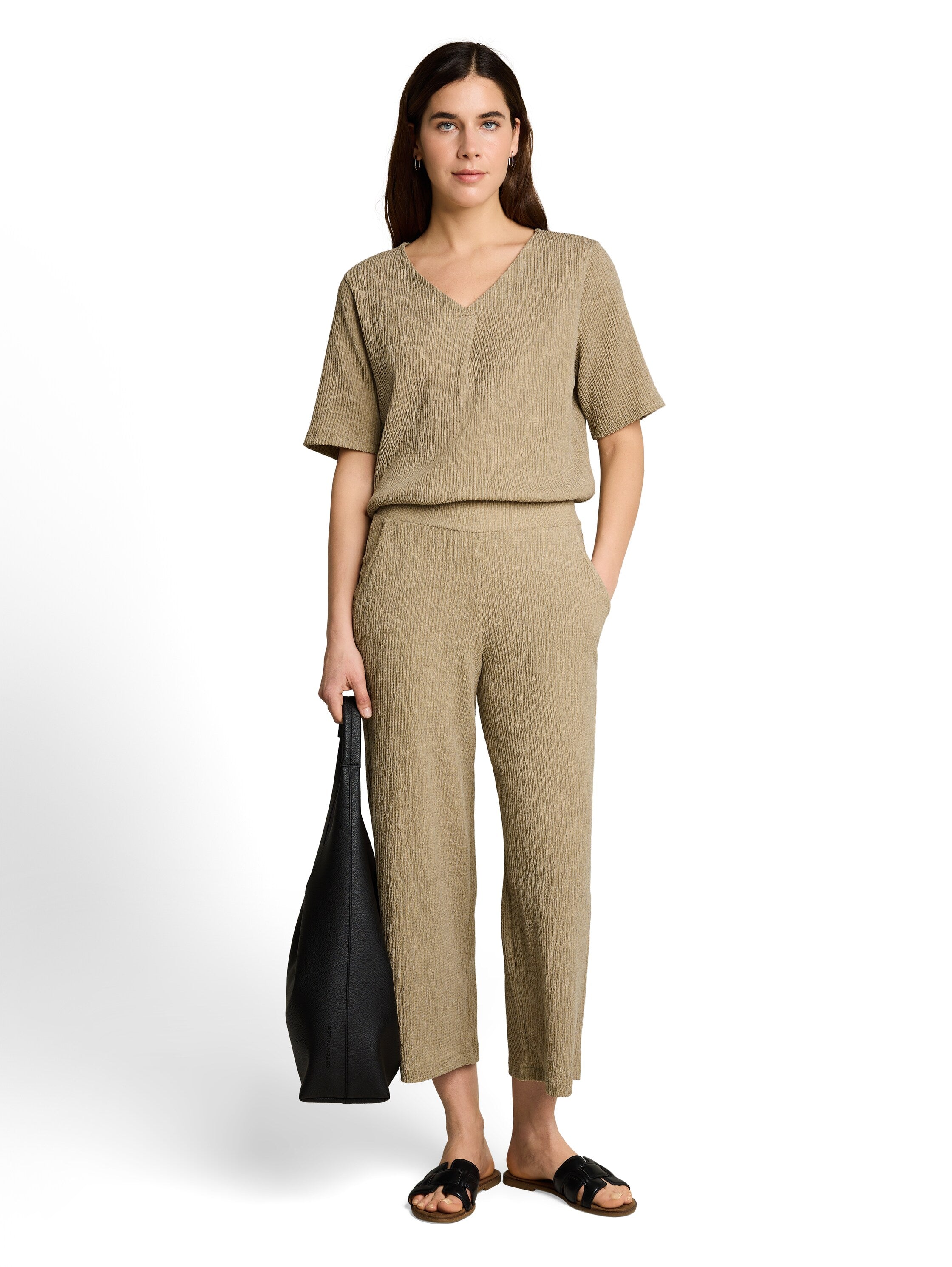 Tom Tailor Damen Hosen Olive White Str