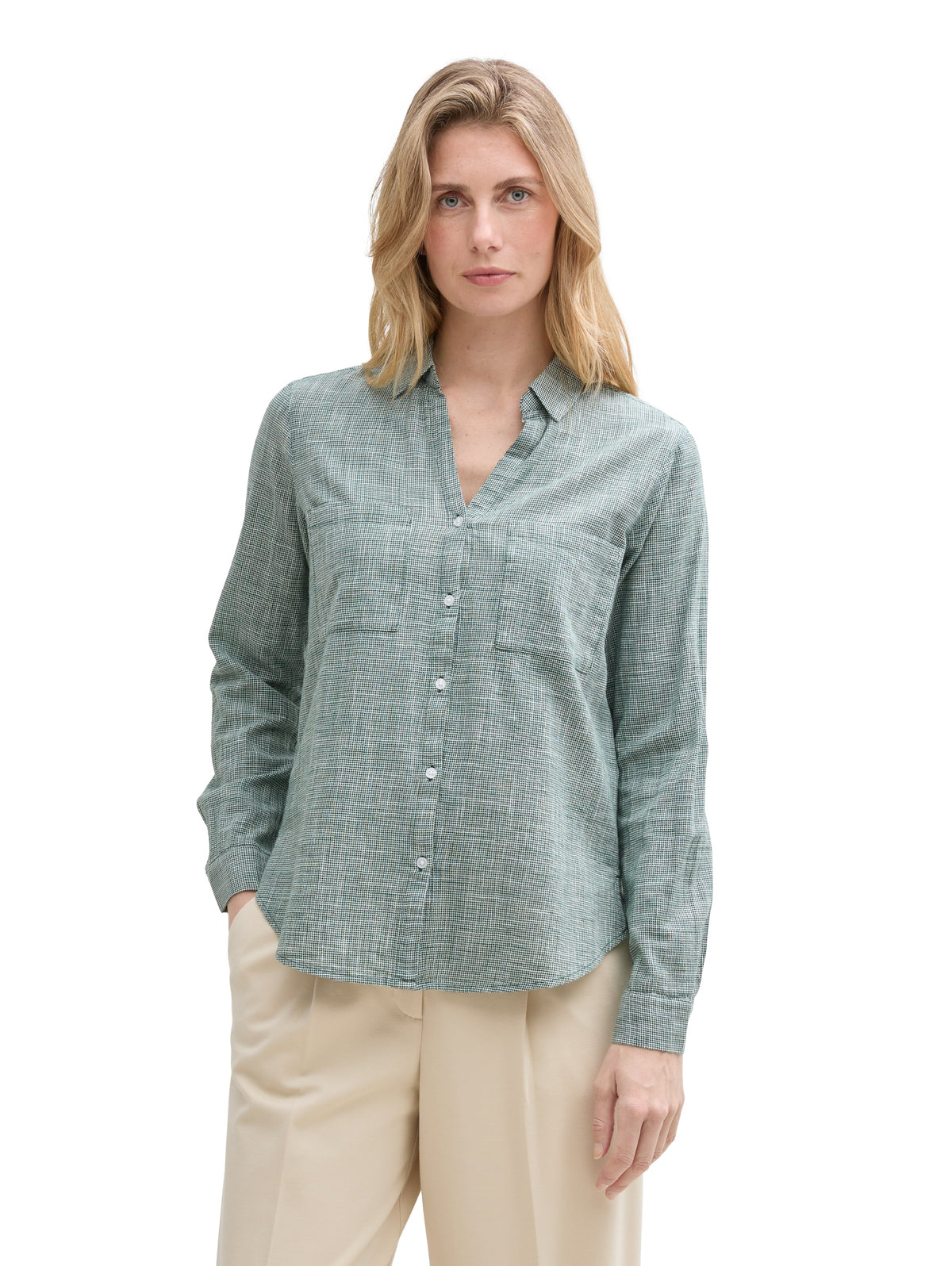 Tom Tailor Damen Blusen kurz Explorer Green
