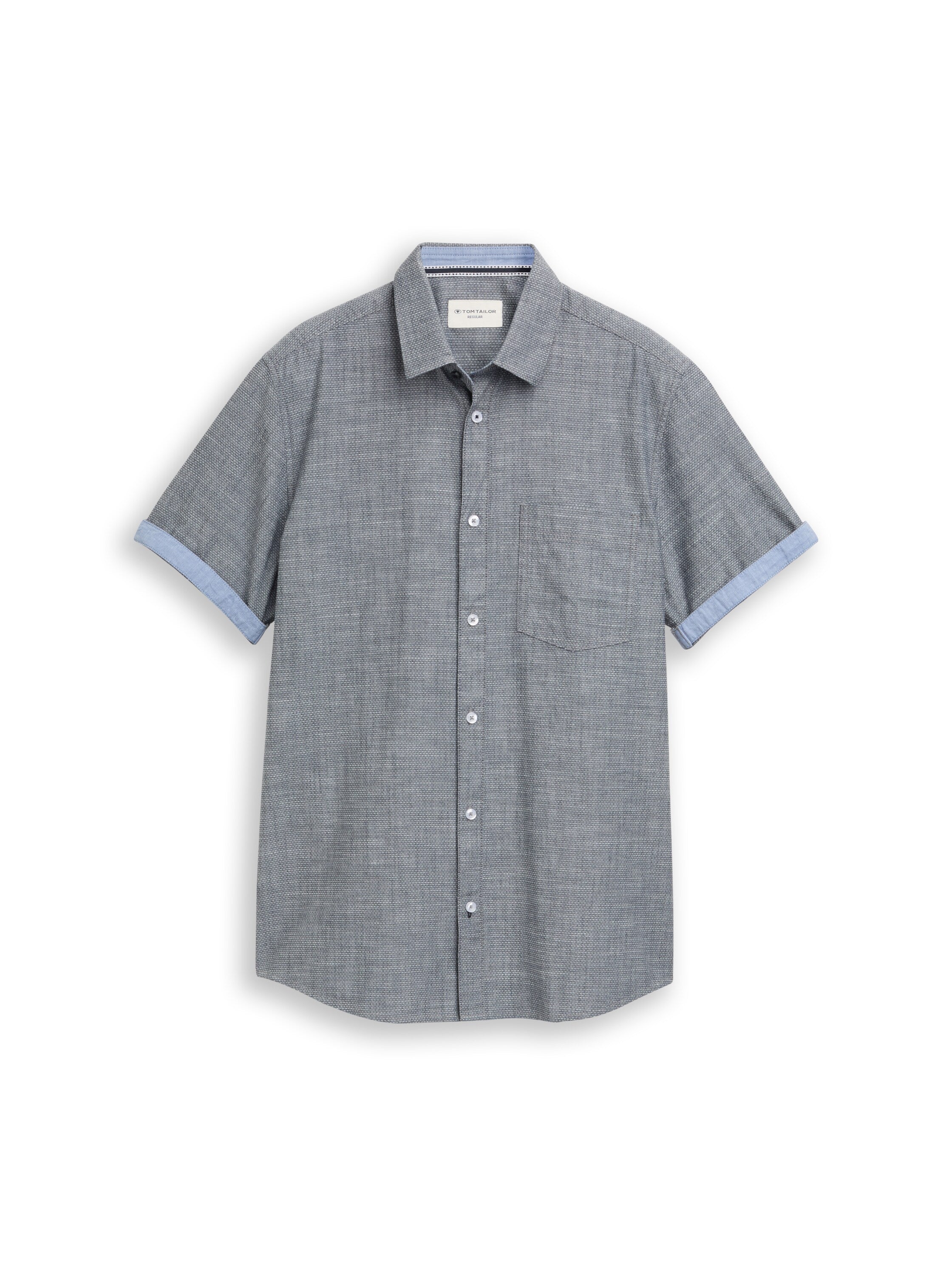 Tom Tailor Herren Hemden kurz Navy Structure