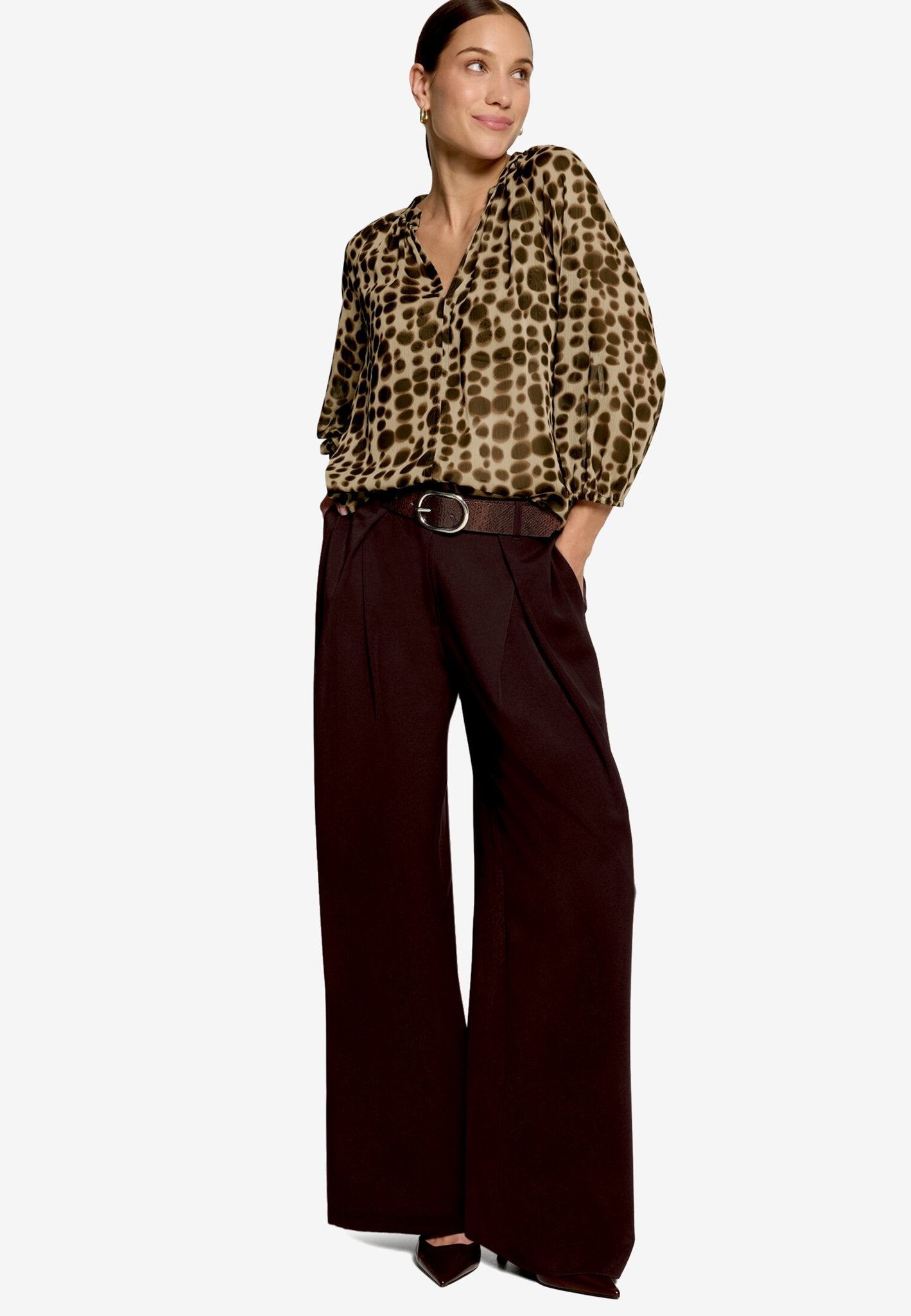 Zero Damen Blusen Beige/Brown