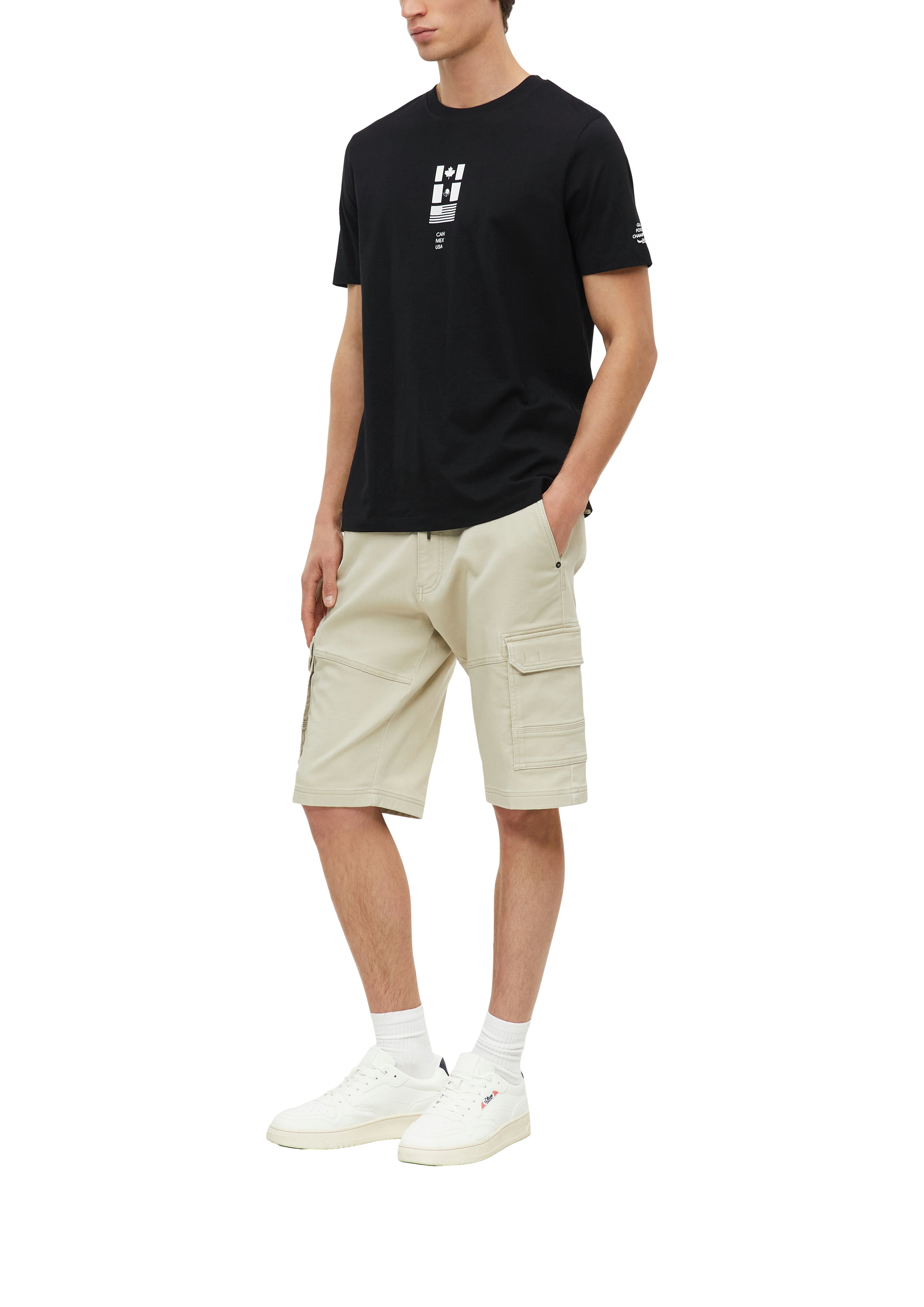 S. Oliver red Herren T-Shirts kurz Grey/Black