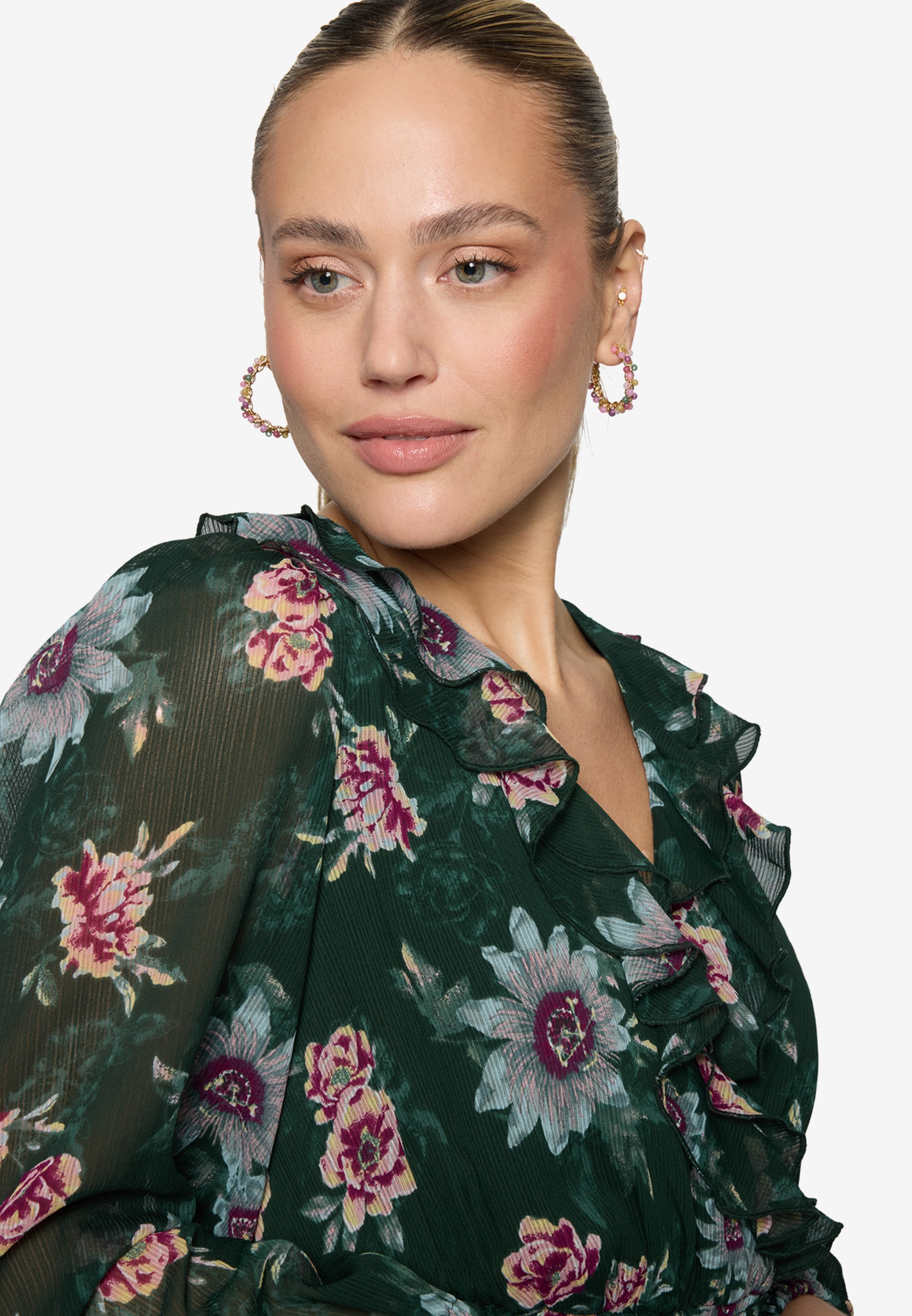 Zero Damen Kleider Dark Green/Pink