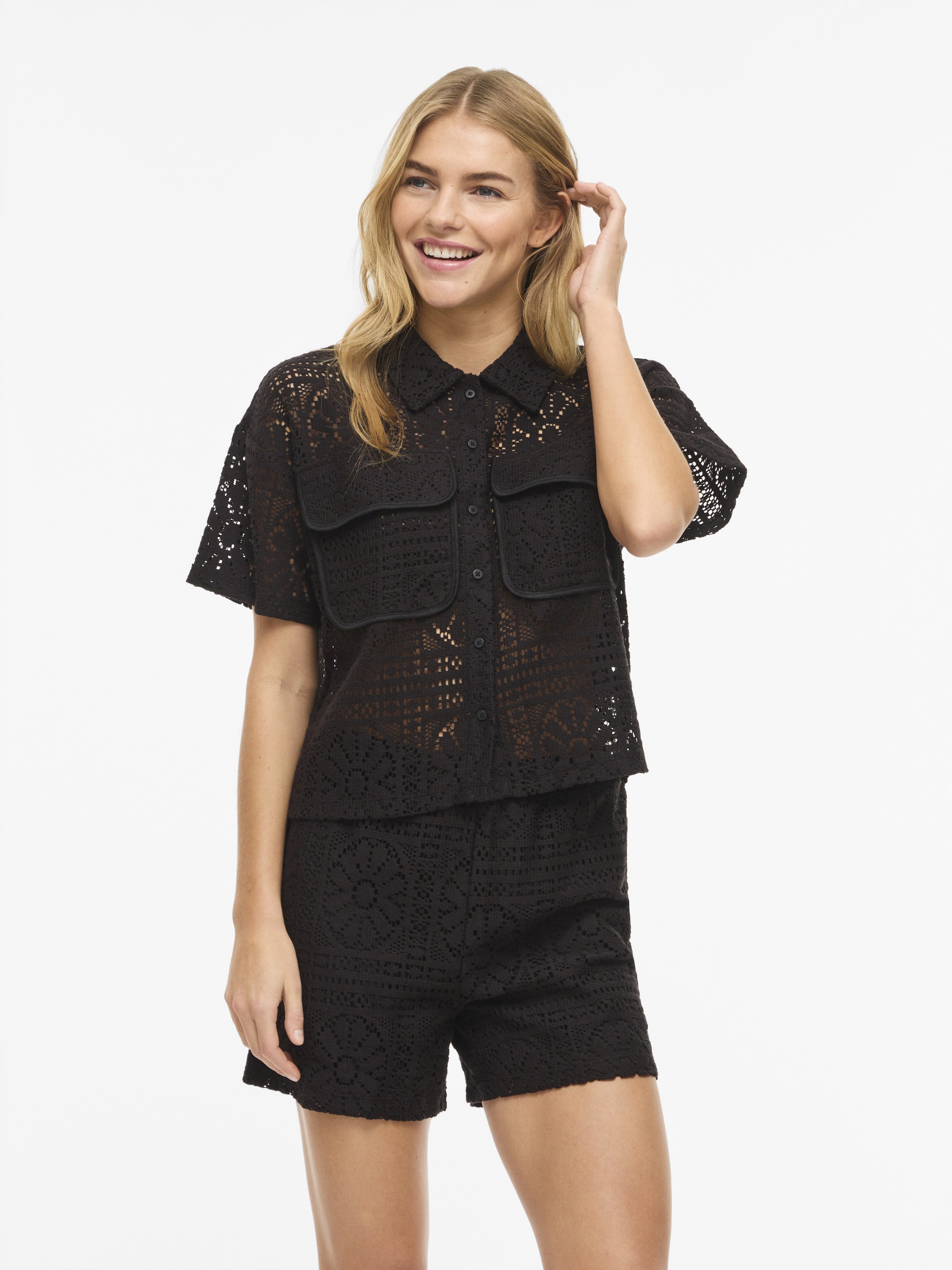 Vila Damen Blusen Black Beauty