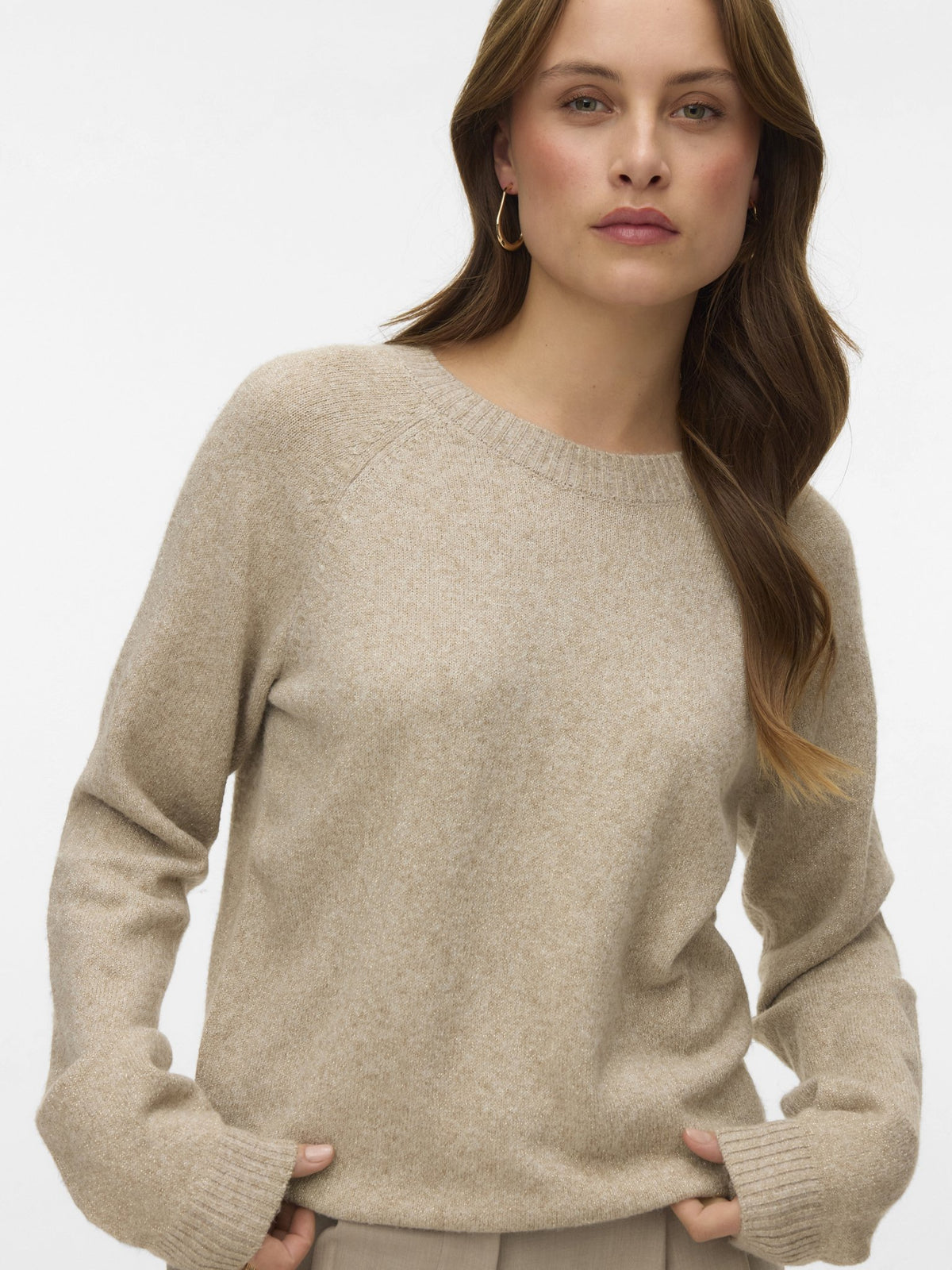 Vero Moda Damen Pullover Silver Mink/W.