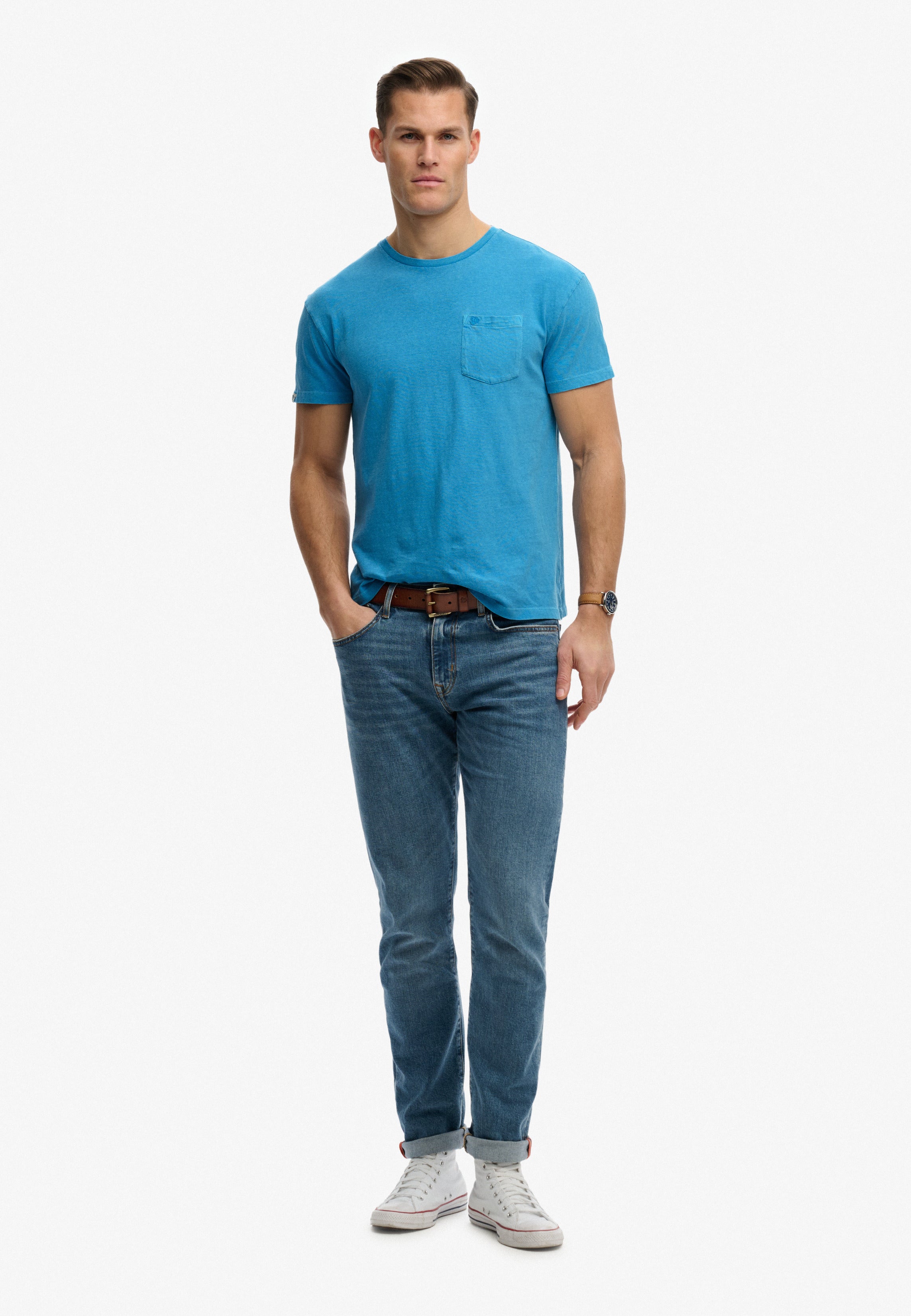Superdry Men Herren T-Shirts kurz Vza Hawaii Blue