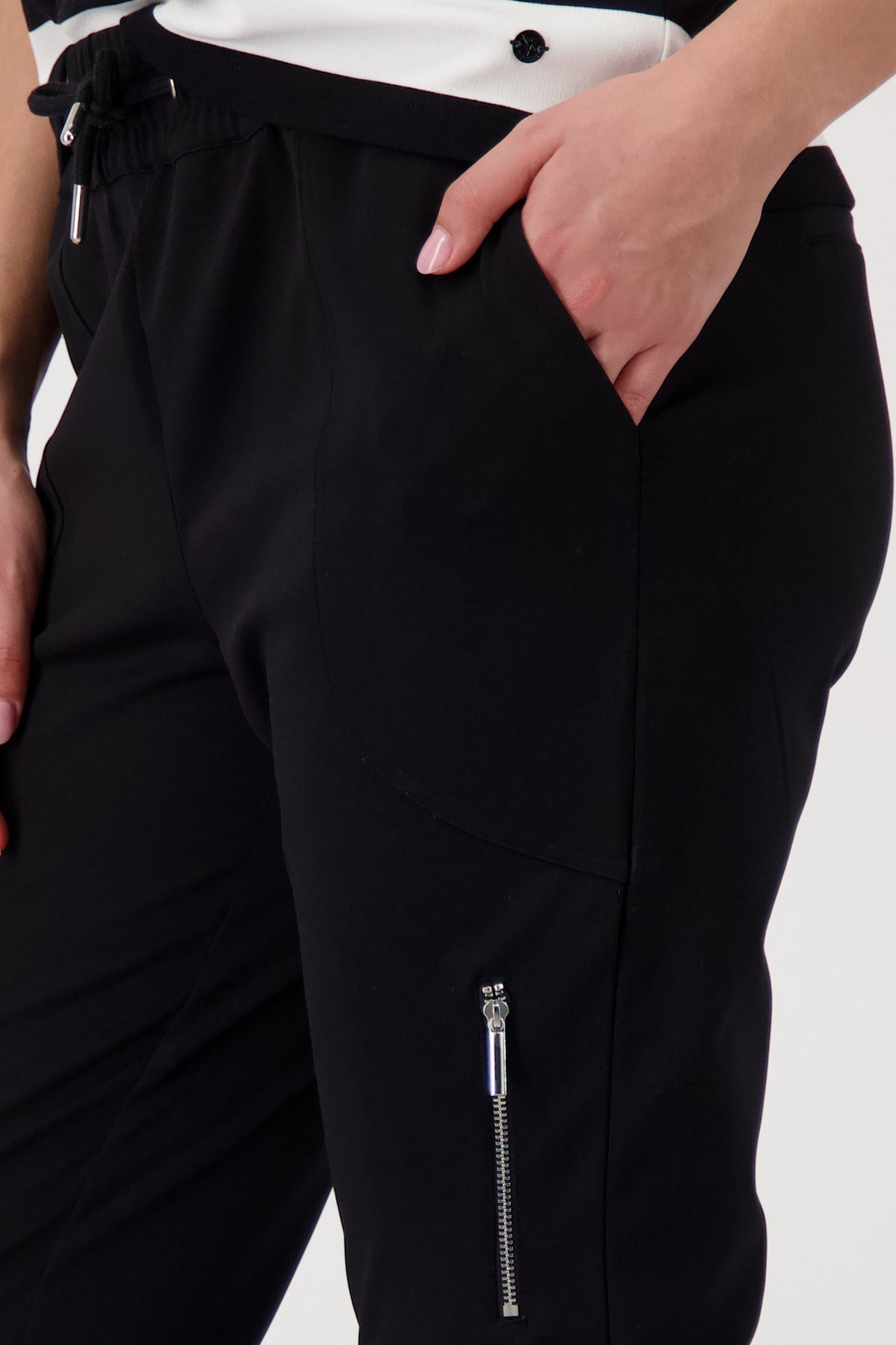 Monari Damen Hosen  Schwarz
