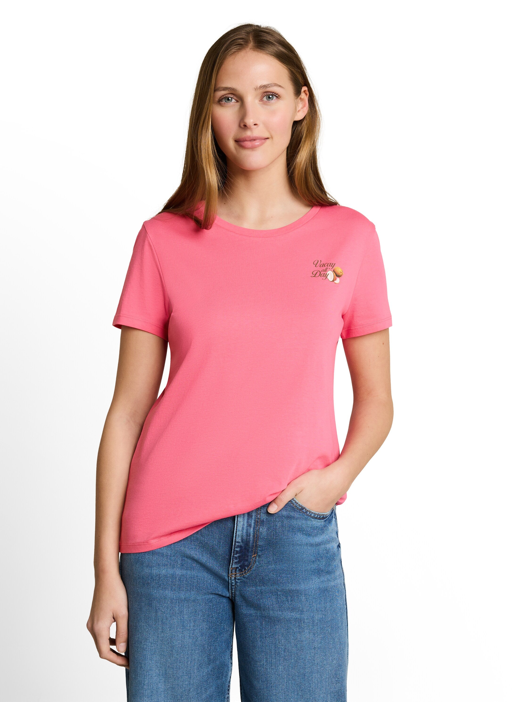 Tom Tailor denim Damen T-Shirts Soft Bright Pin