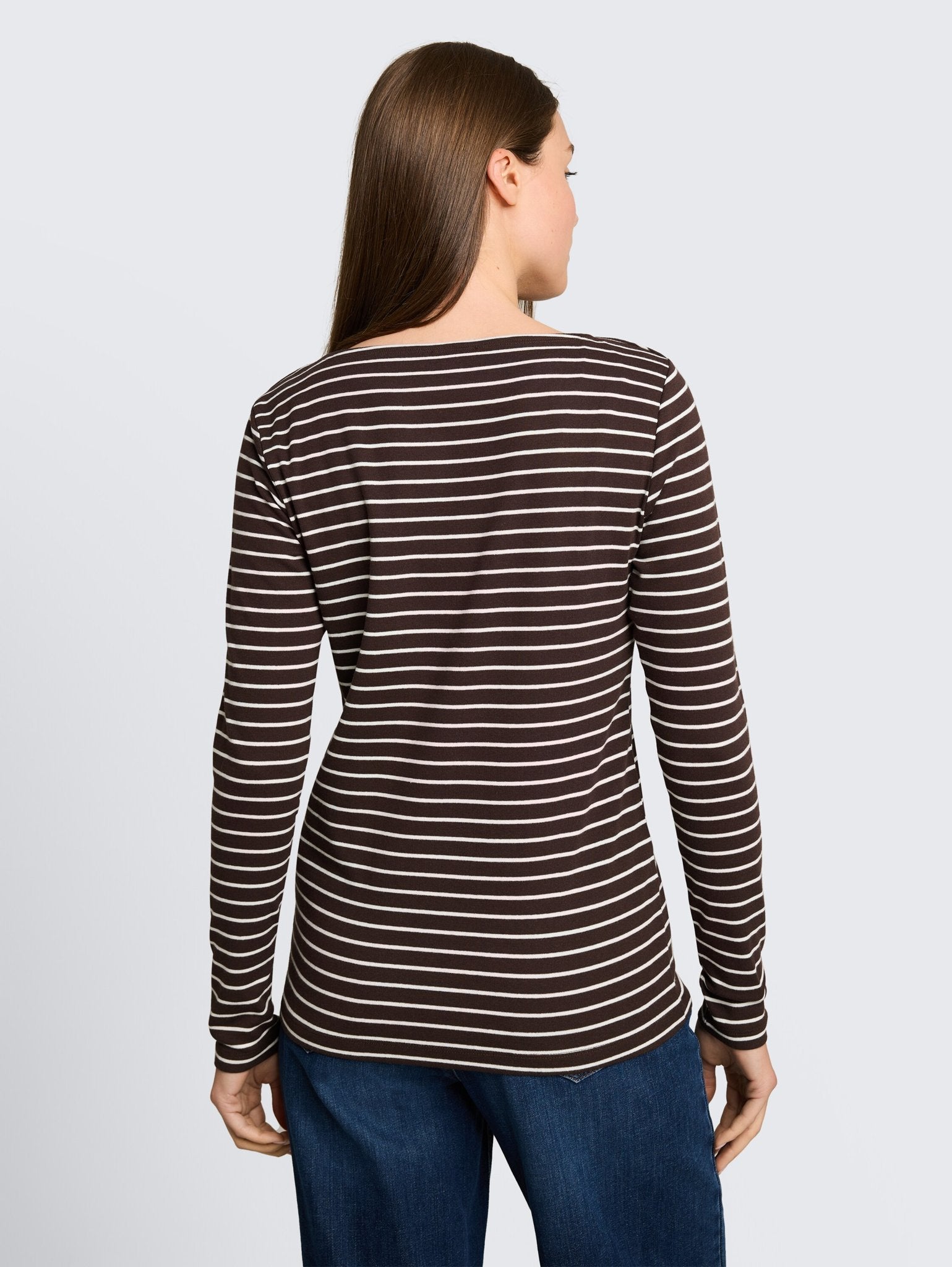 Tom Tailor Damen T-Shirts Brown White Str