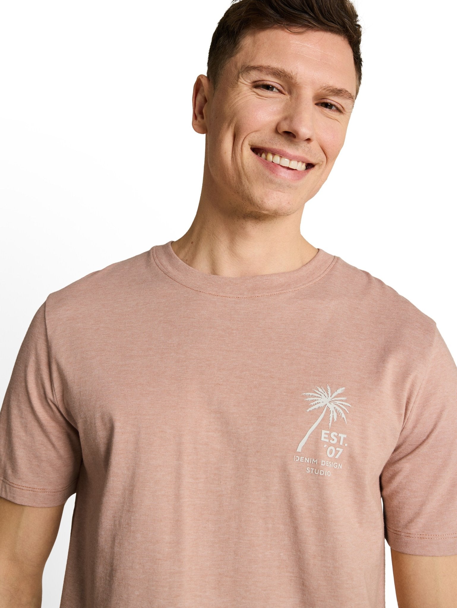Tom Tailor denim Herren T-Shirts kurz Faded Copper Or