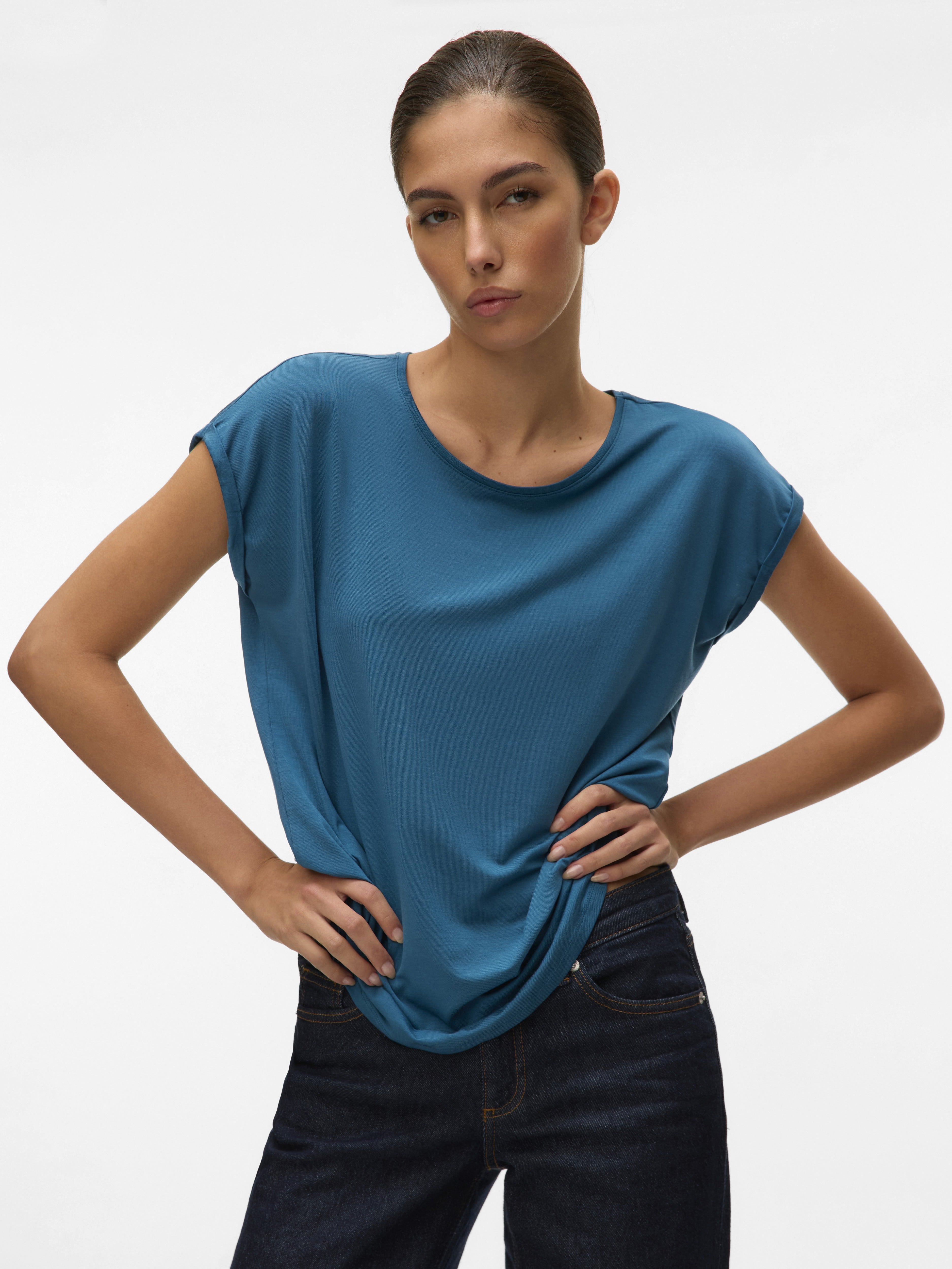 Vero Moda Damen T-Shirts Moroccan Blue
