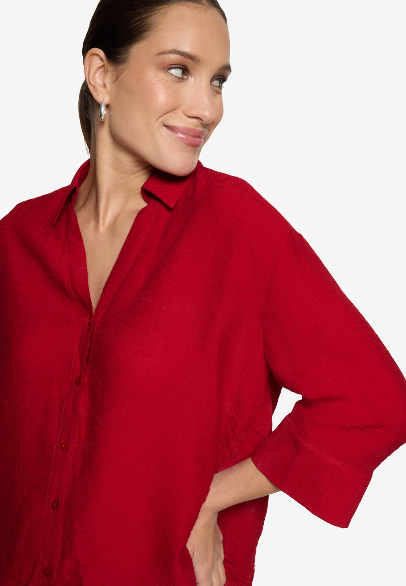 Zero Damen Blusen kurz Candy Red