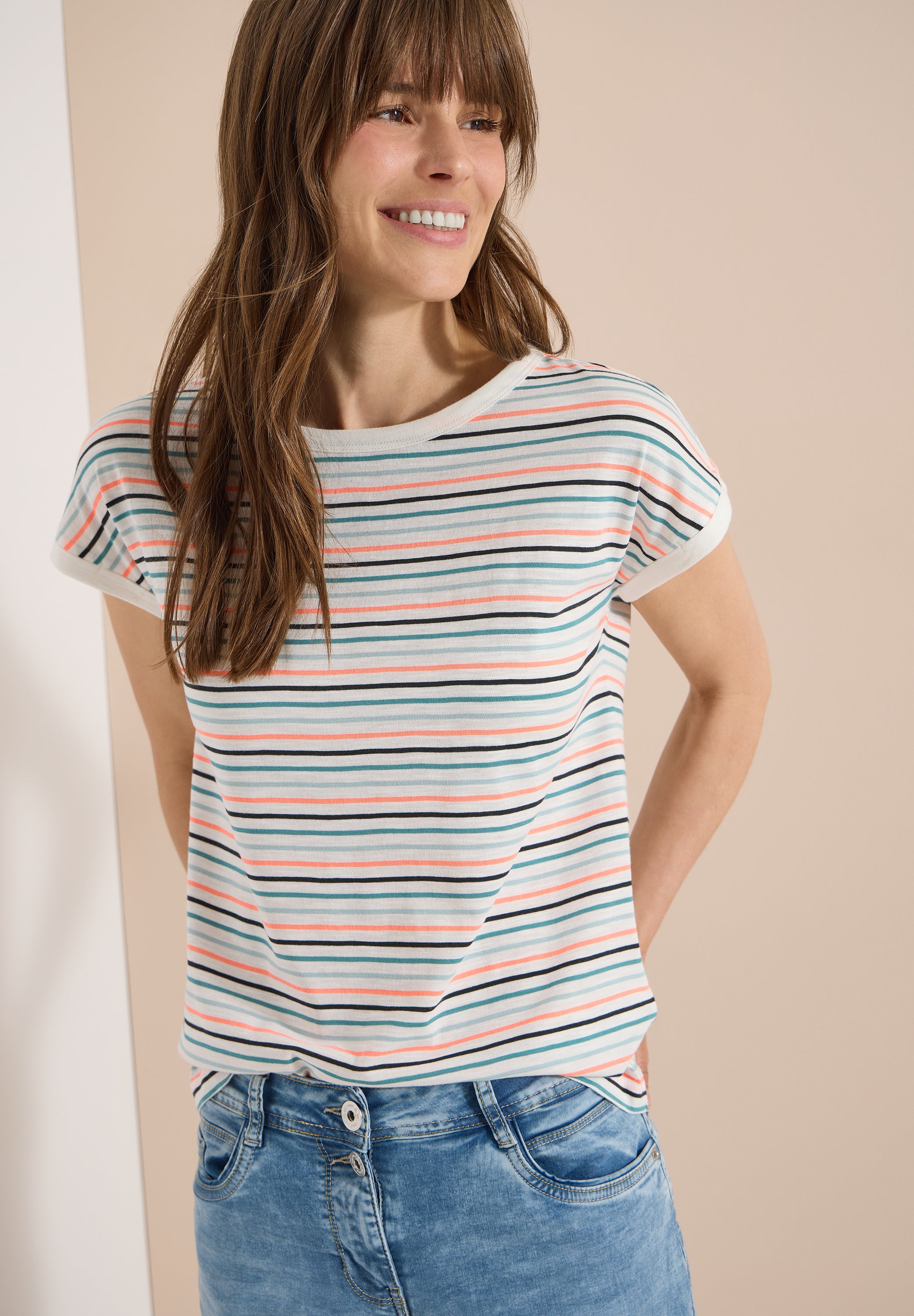 Cecil Damen T-Shirts  Vanilla W