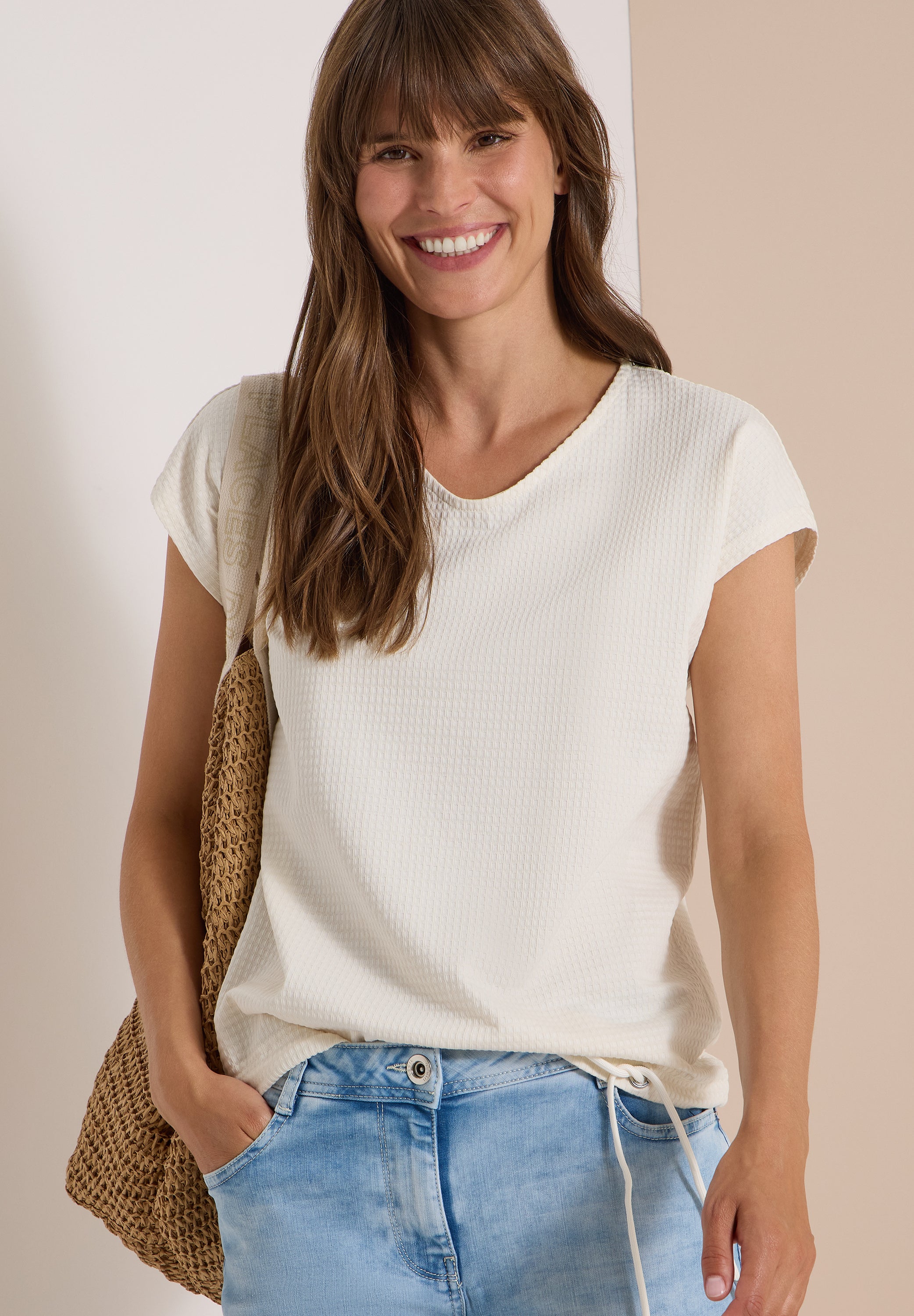 Cecil Damen T-Shirts Vanilla W