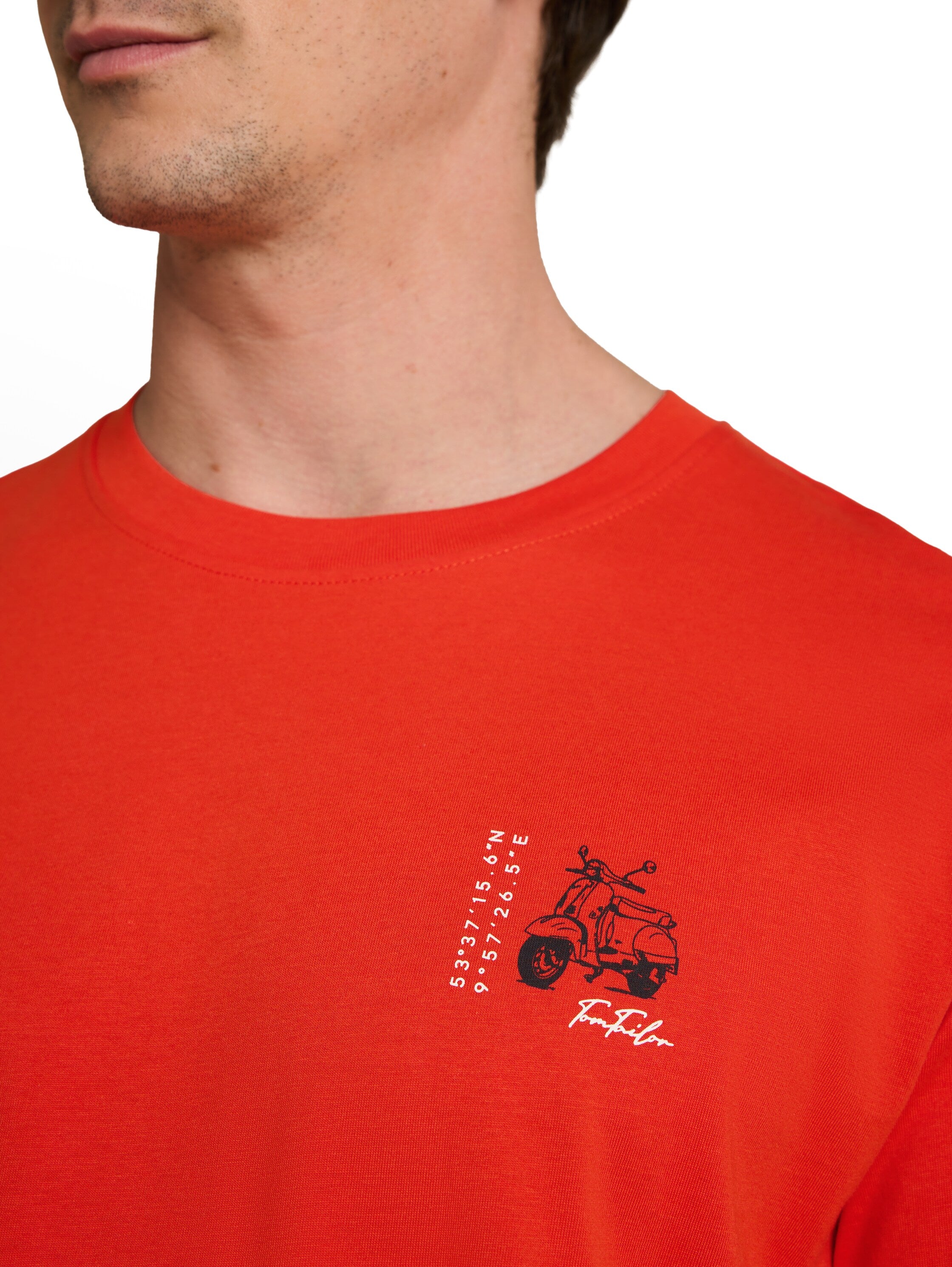 Tom Tailor Herren T-Shirts kurz Orange Red