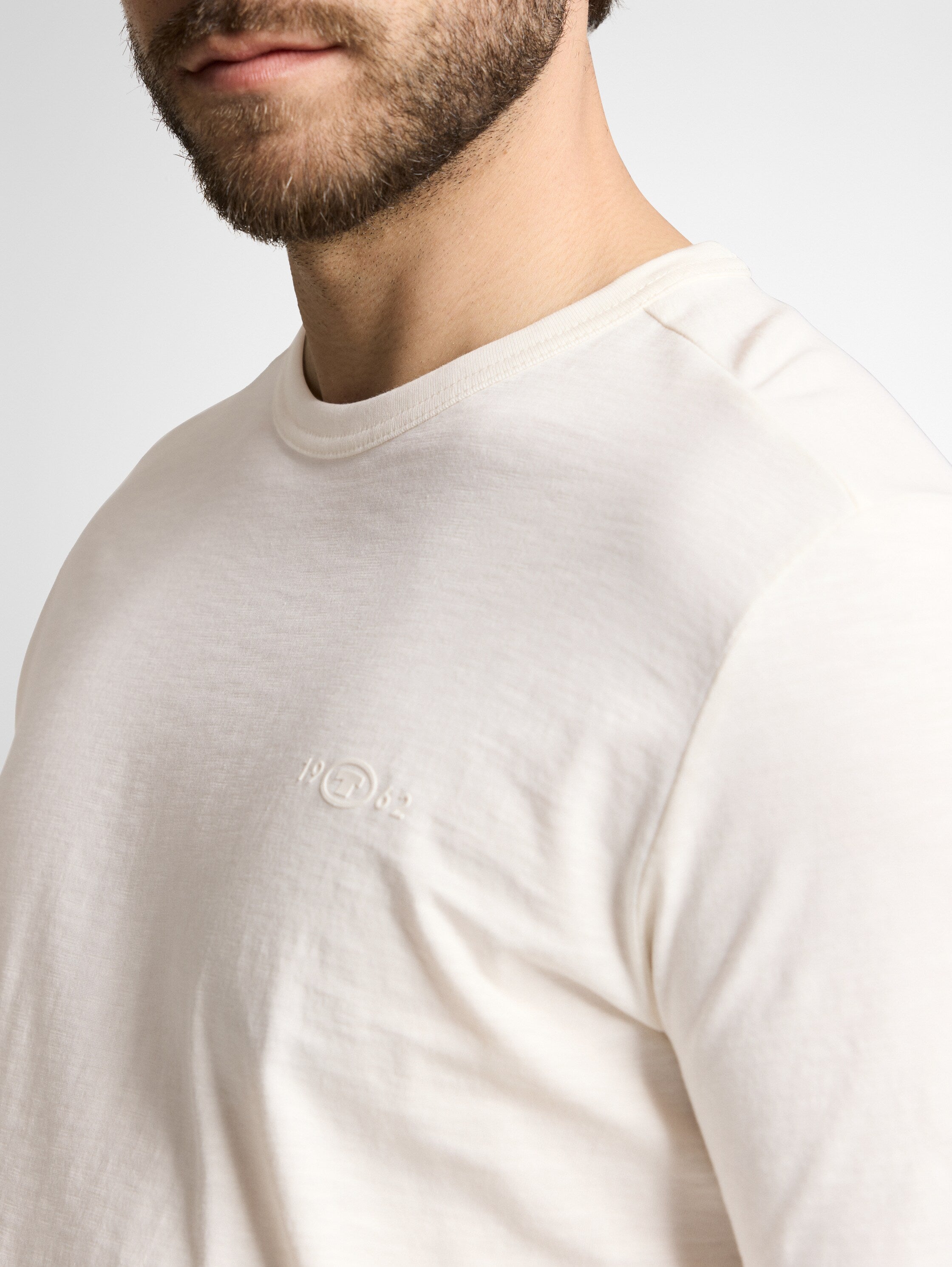 Tom Tailor Herren T-Shirts kurz Gardenia White