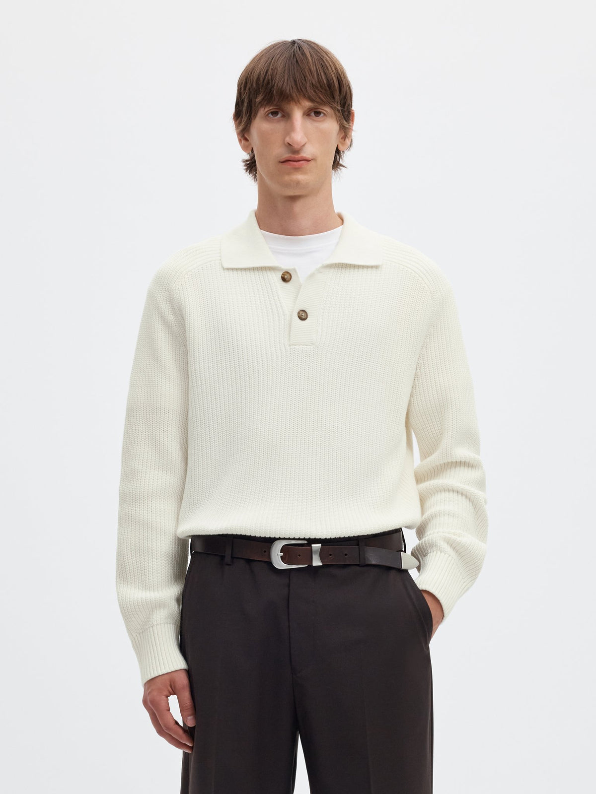 Selected homme Herren Pullover  Egret