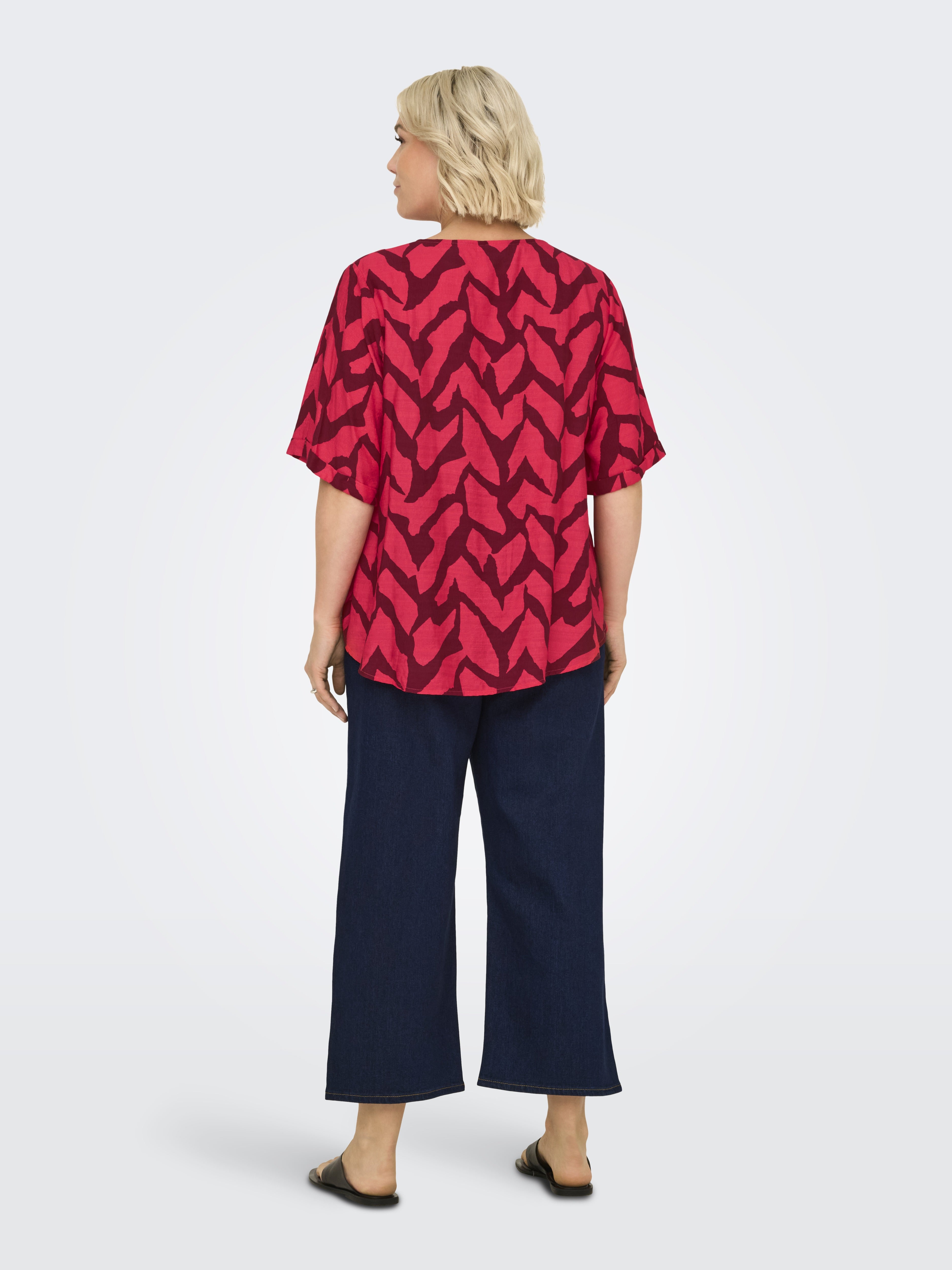 Only Carmakoma Damen T-Shirts Hibiscus/Graphi